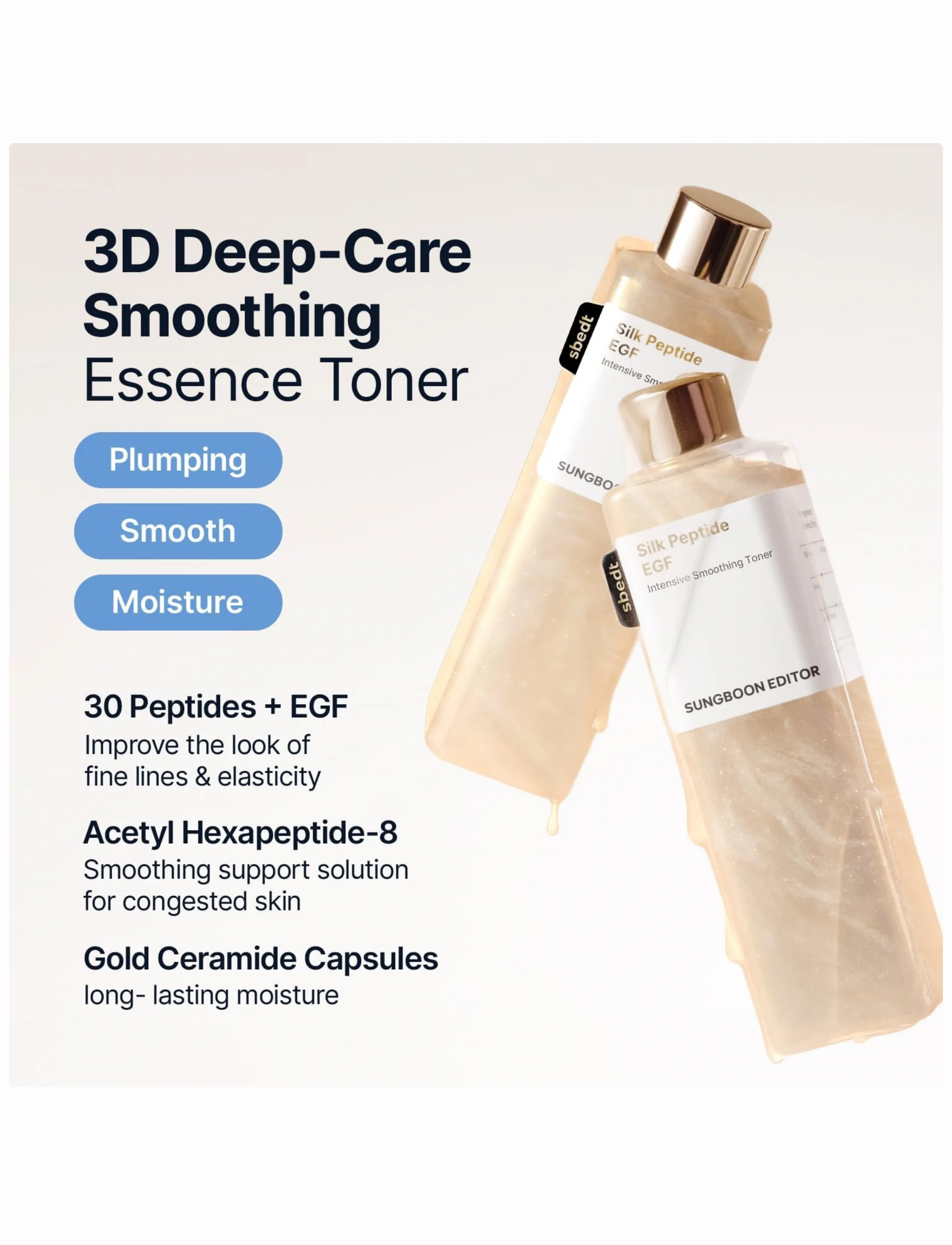 Sungboon Editor Silk Peptide Egf Intensive Smoothing Toner, 300 ml, Nude, Tonere > Hydrerende Tonere, Dame