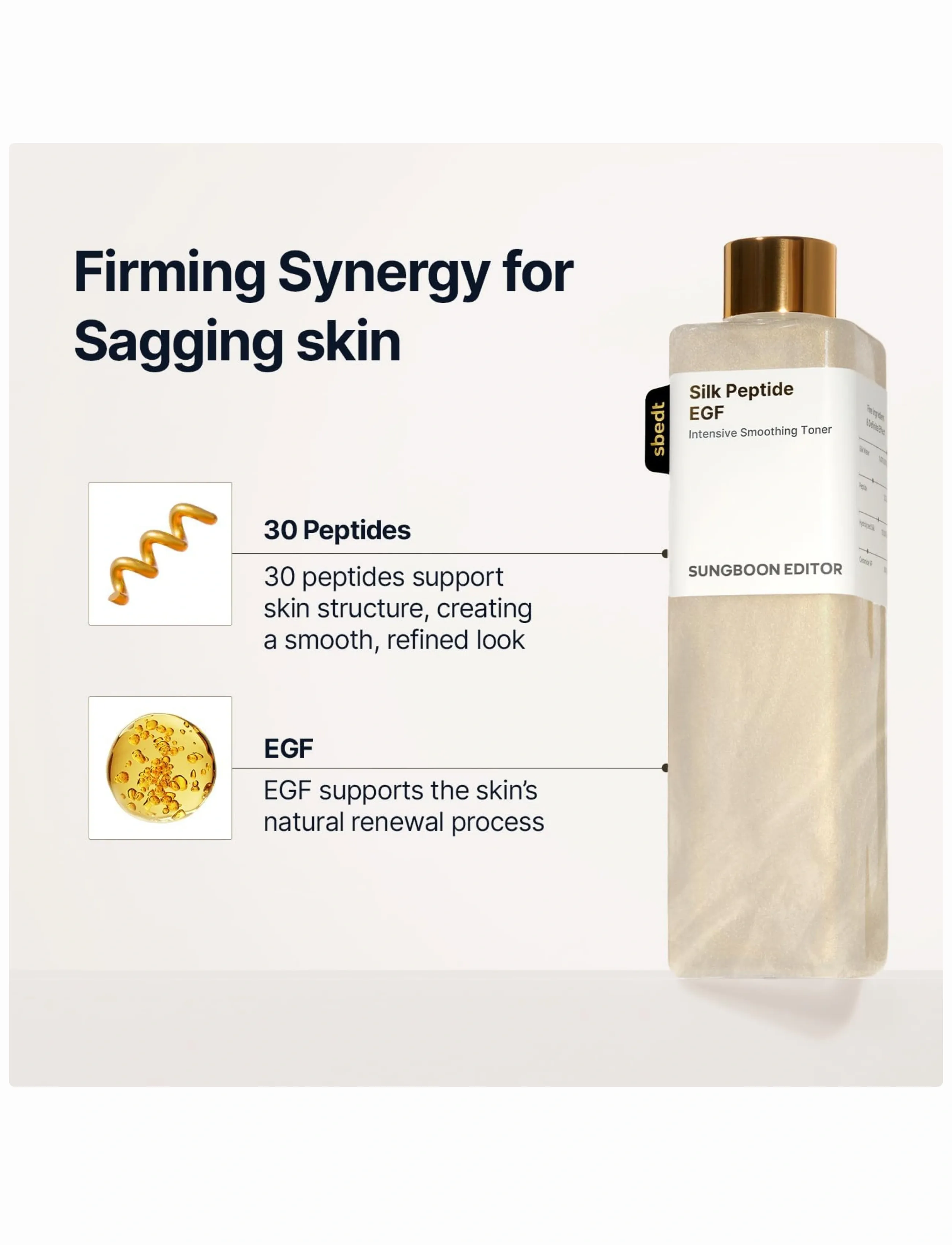 Sungboon Editor - Silk Peptide EGF Intensive Smoothing Toner - fuktighetsgivende toner - clear - 2