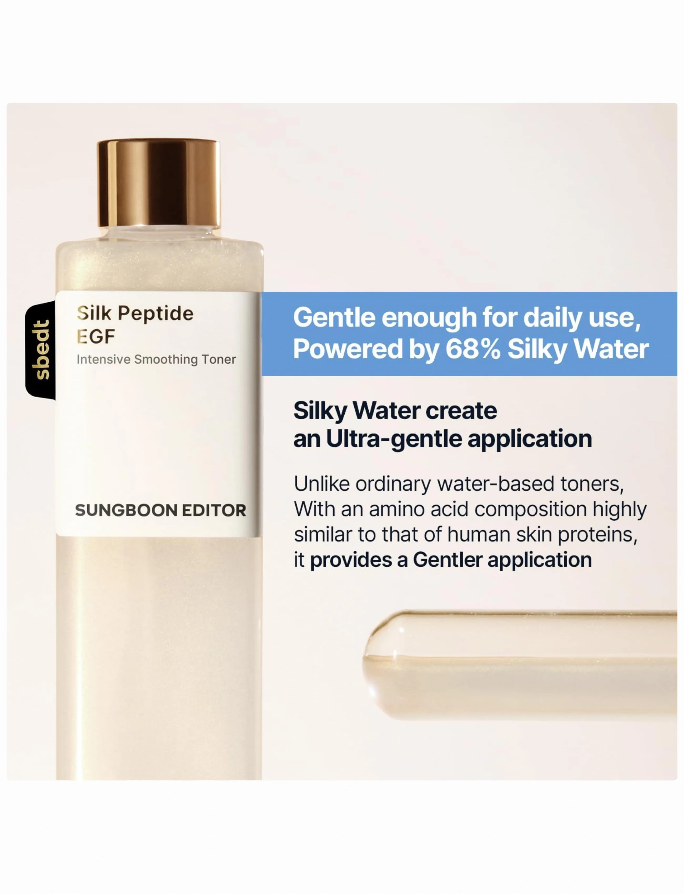 Sungboon Editor - Silk Peptide EGF Intensive Smoothing Toner - fuktighetsgivende toner - clear - 5