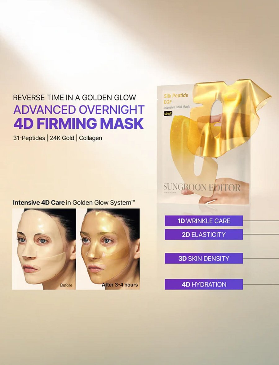 Sungboon Editor - Silk Peptide EGF Intensive Gold Mask - sheet masks - clear - 4