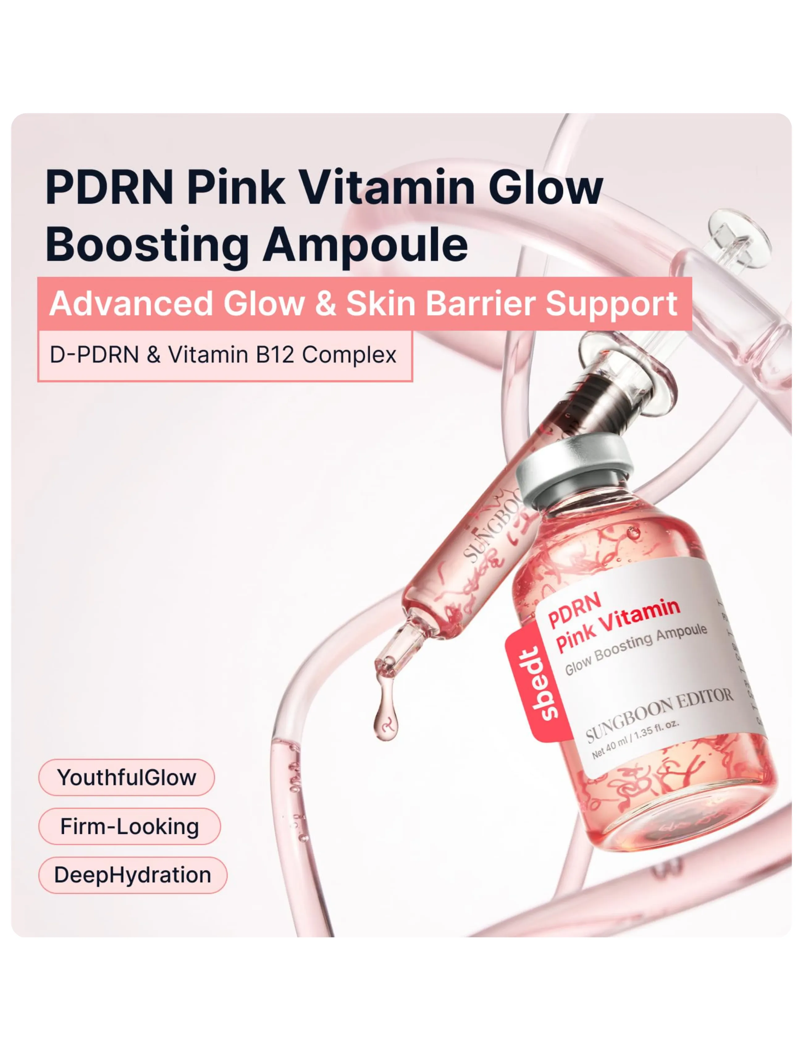 Sungboon Editor Pdrn Pink Vitamin Glow Boosting Ampoule, 40 ml, Nude, Ansigt > Serum, Dame