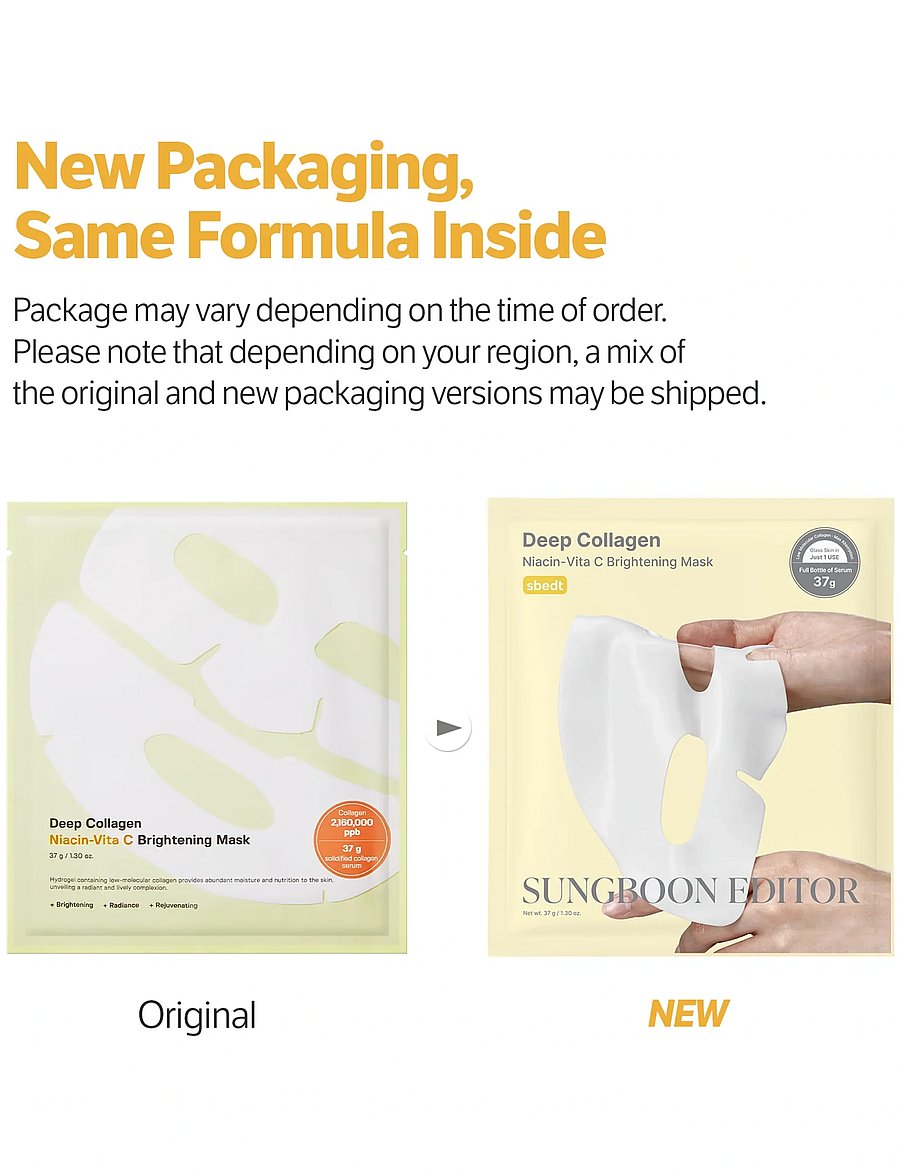 Sungboon Editor - Deep Collagen Niacin Vita C Brightening Mask - lehtmaskid - clear - 5