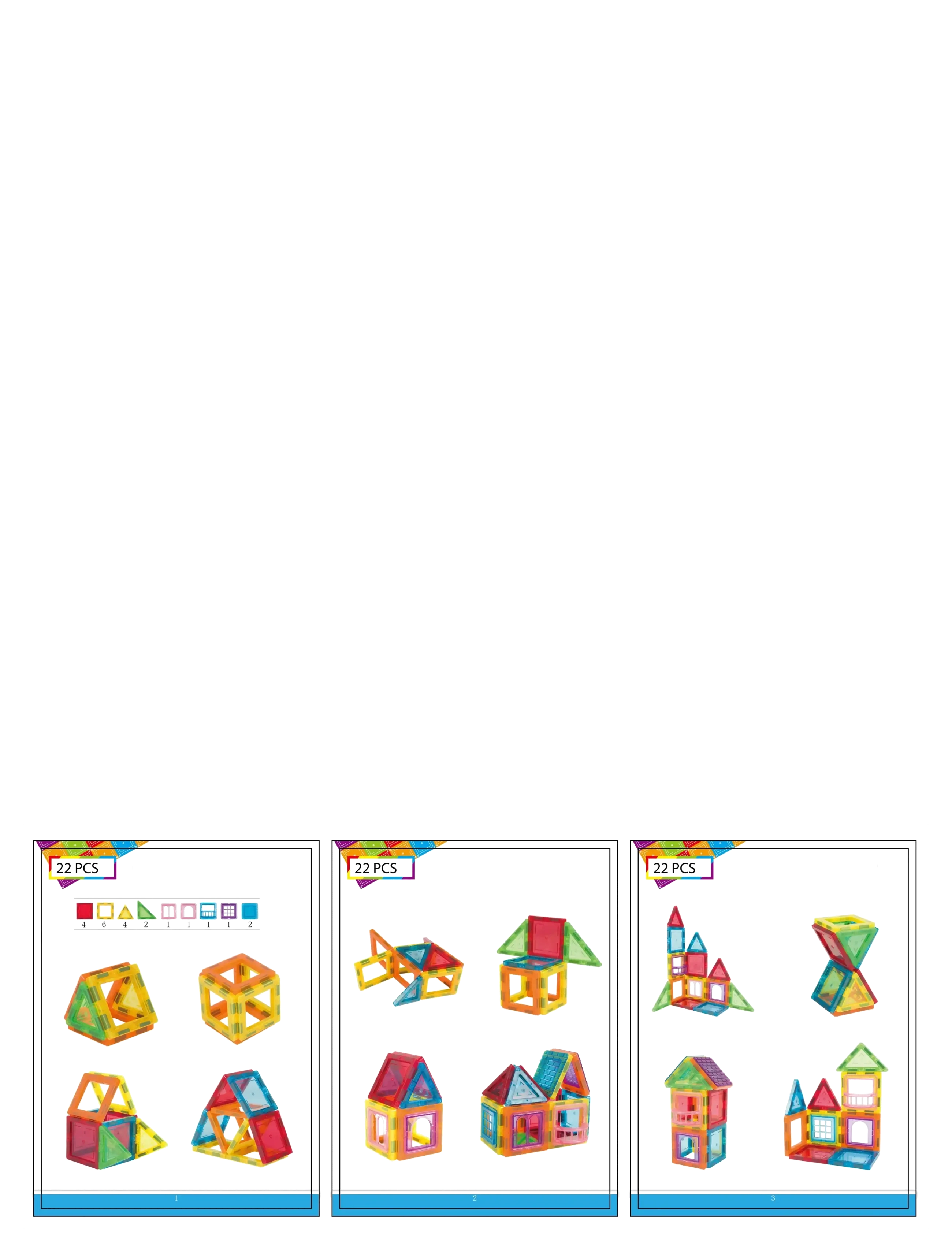 Suntoy MAGMASTER - 22PCS MAGNETIC CONSTRUCTION BLOCKS - App deal - MULTICOLOURED / multi
