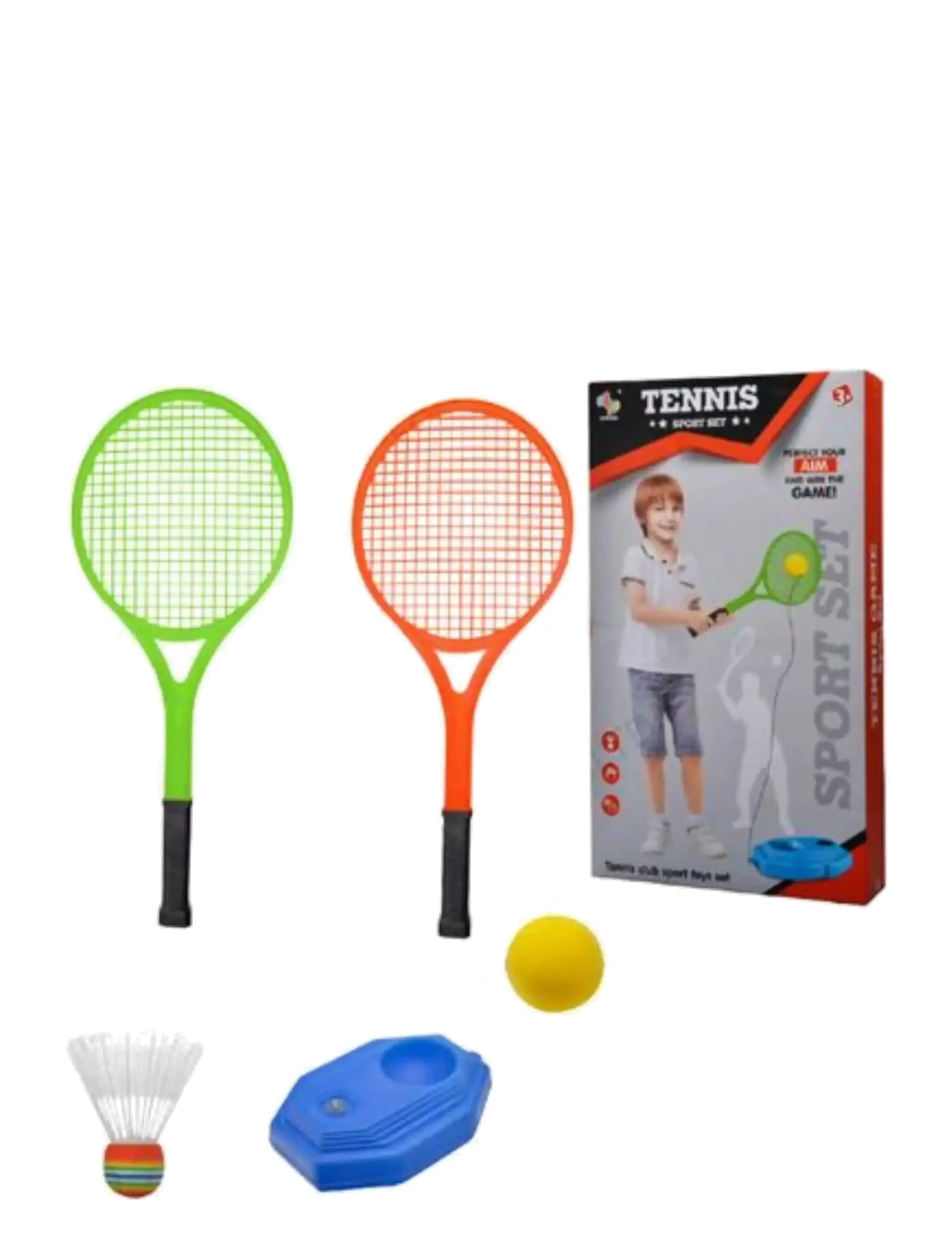 Suntoy Tennisrack Och Trainer Med Två Bollar, One Size, Multi/patterned, Outdoor Legetøj > Outdoor Games & Sport, Børn