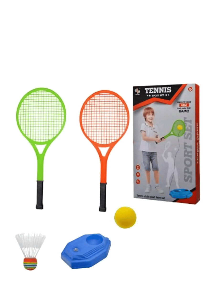 Suntoy - TENNISRACK OCH TRAINER MED TVÅ BOLLAR - udendørsspil - multi coloured - 0