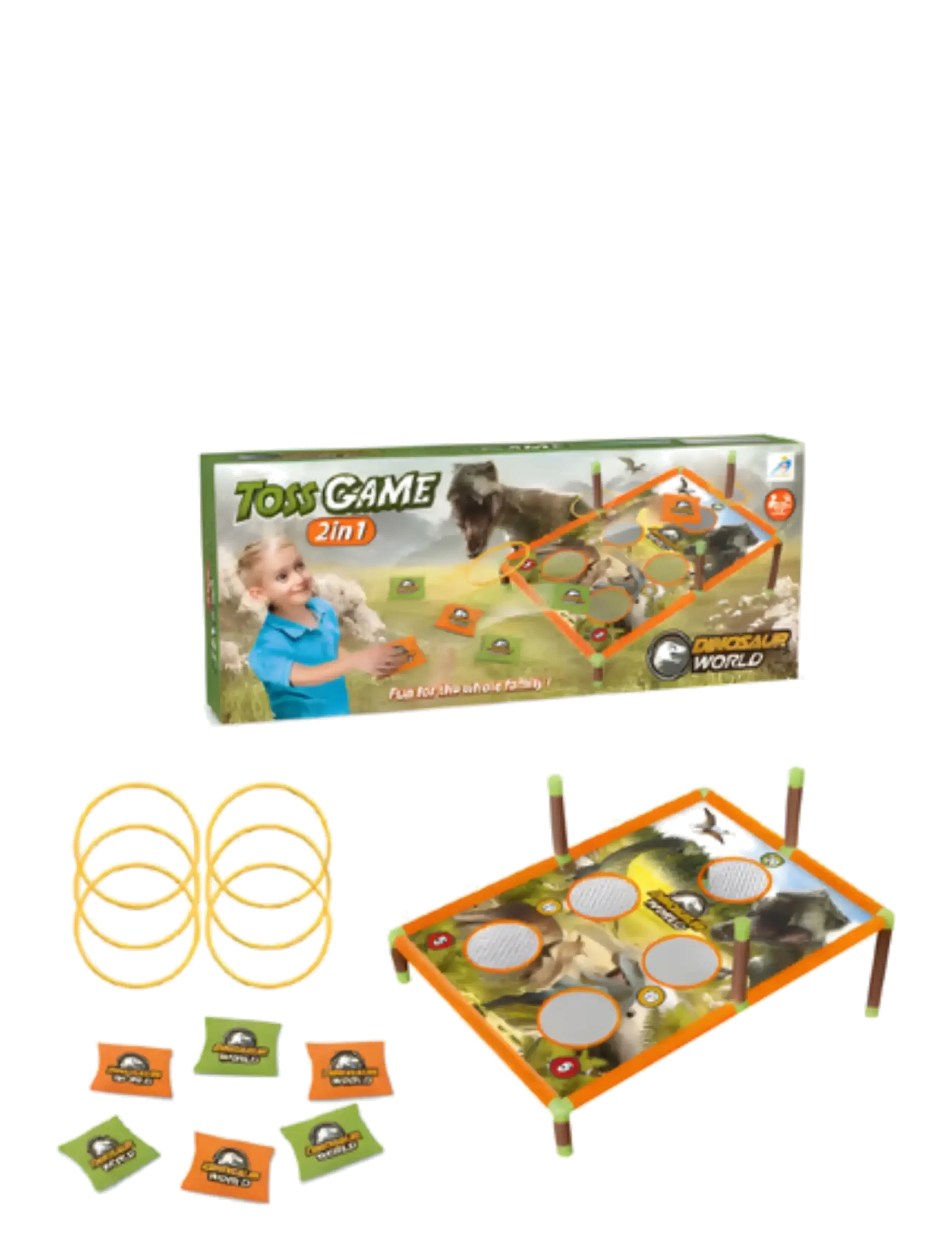 Suntoy TOSS GAME 2 IN 1 DINOSAUR - Vintererbjudanden - MULTI COLOURED / orange