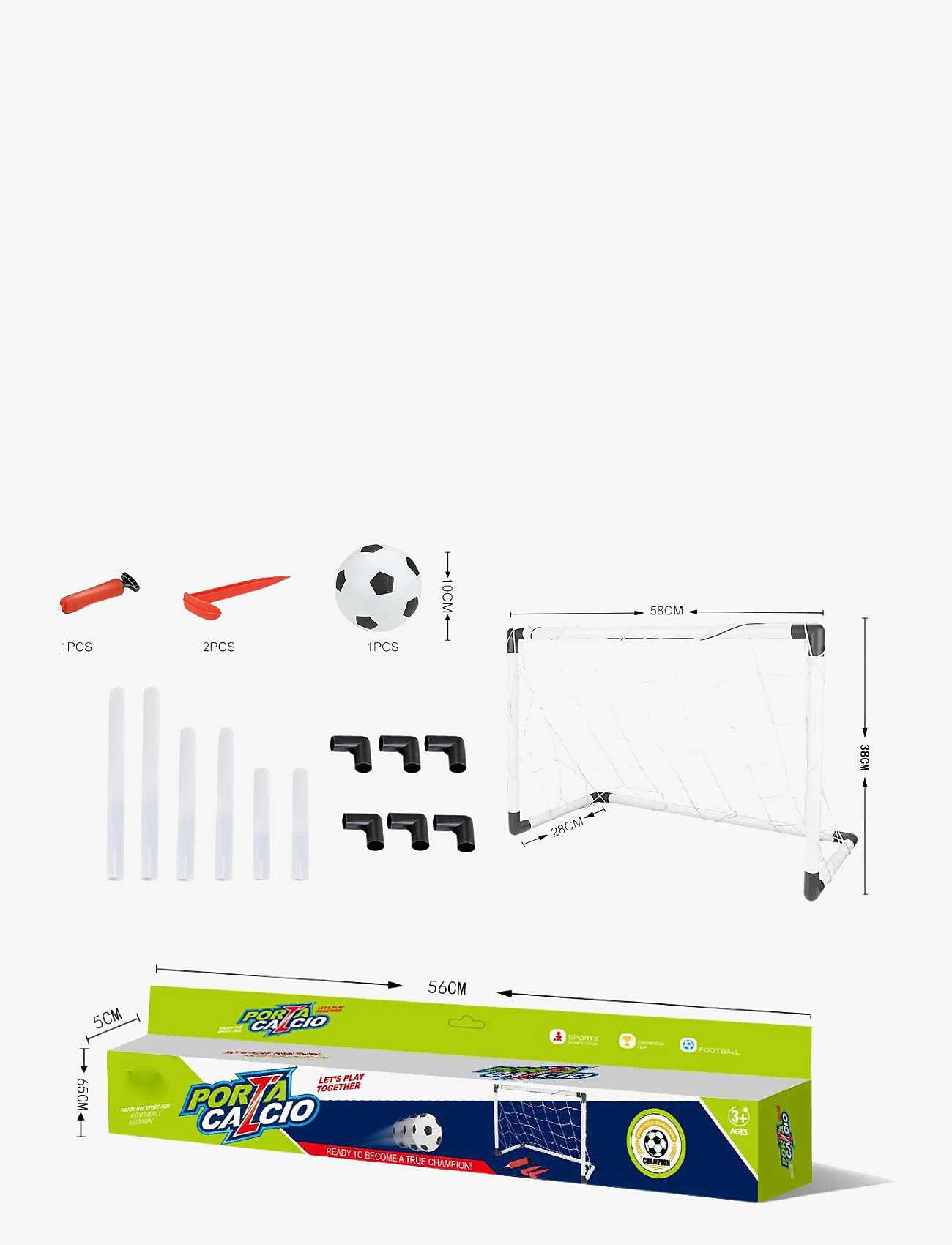 Suntoy - FOTBOLLSSET 58 x 28 x 38 CM - white - 0