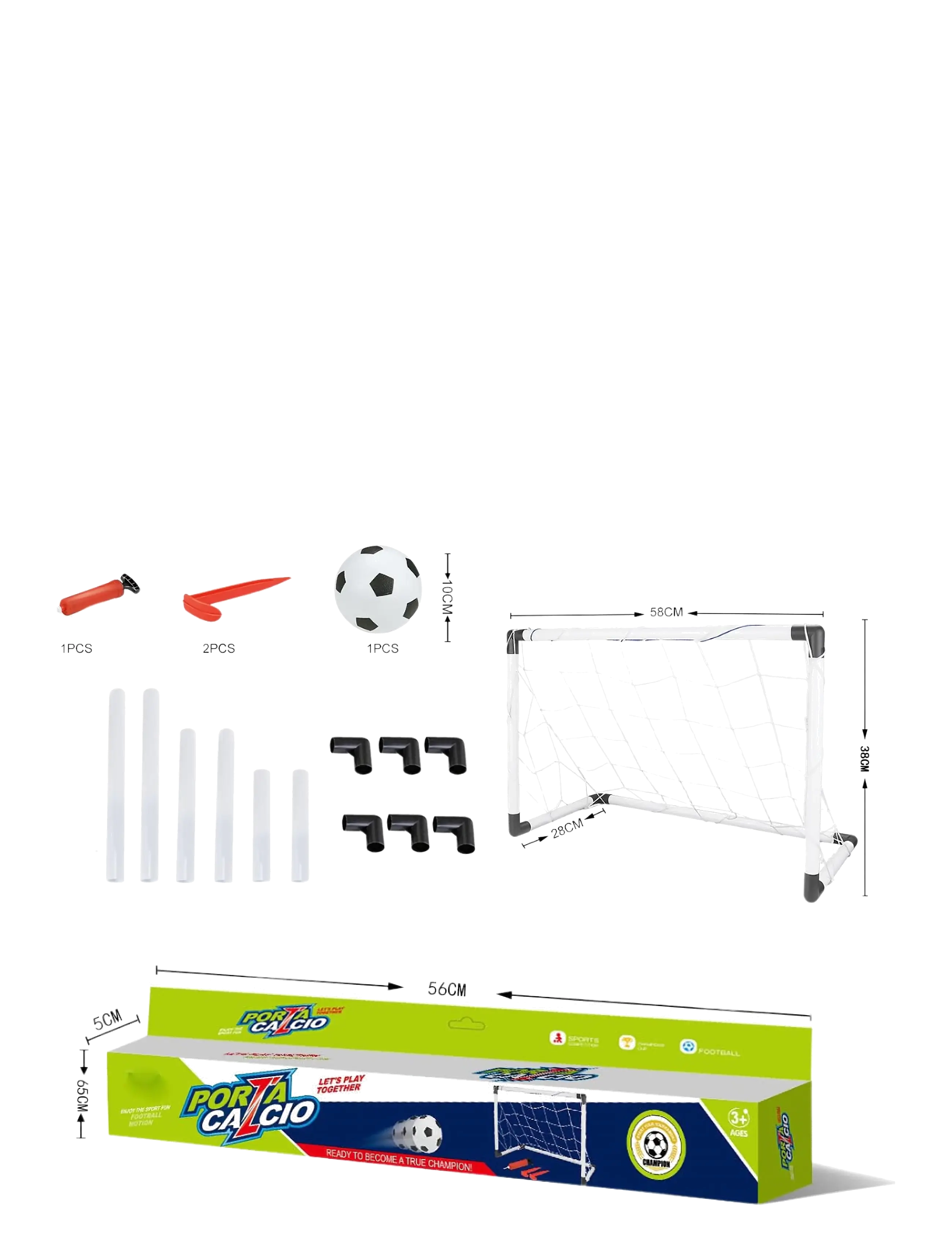 Suntoy FOTBOLLSSET 58 x 28 x 38 CM - Hyggelige dage indendørs - WHITE / white