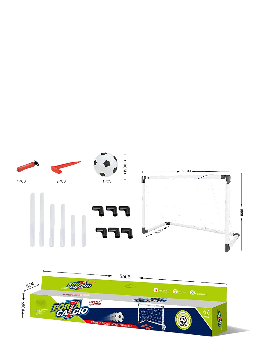 Suntoy - FOTBOLLSSET 58 x 28 x 38 CM - fodboldsudstyr - white - 0