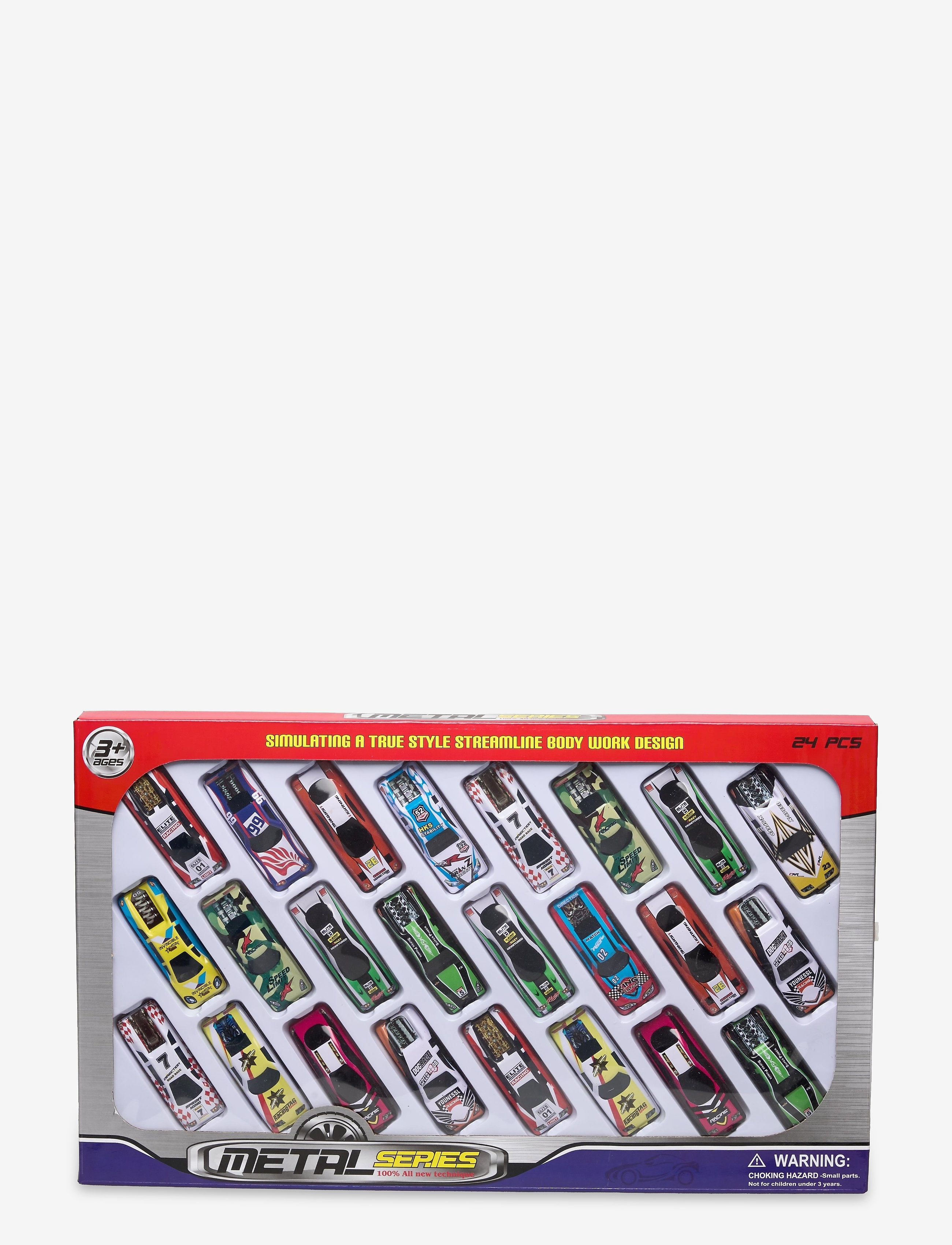 SUNTOY Bil 7 Cm Metall Fw 24-Pack Patterned - One Size - Kinder