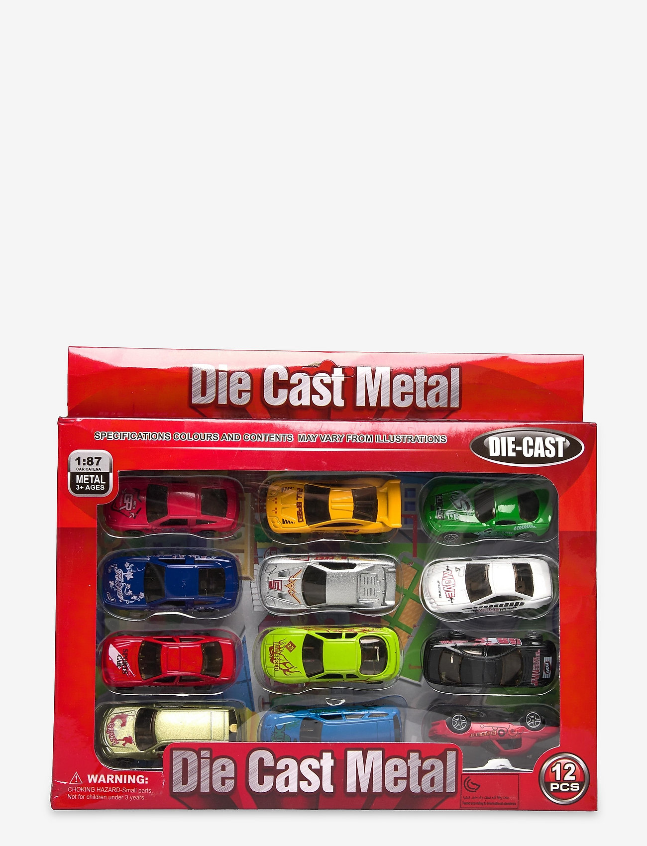 Suntoy - BIL METALL 12 ST 7,5 cm - legetøjsbiler - multi - 0