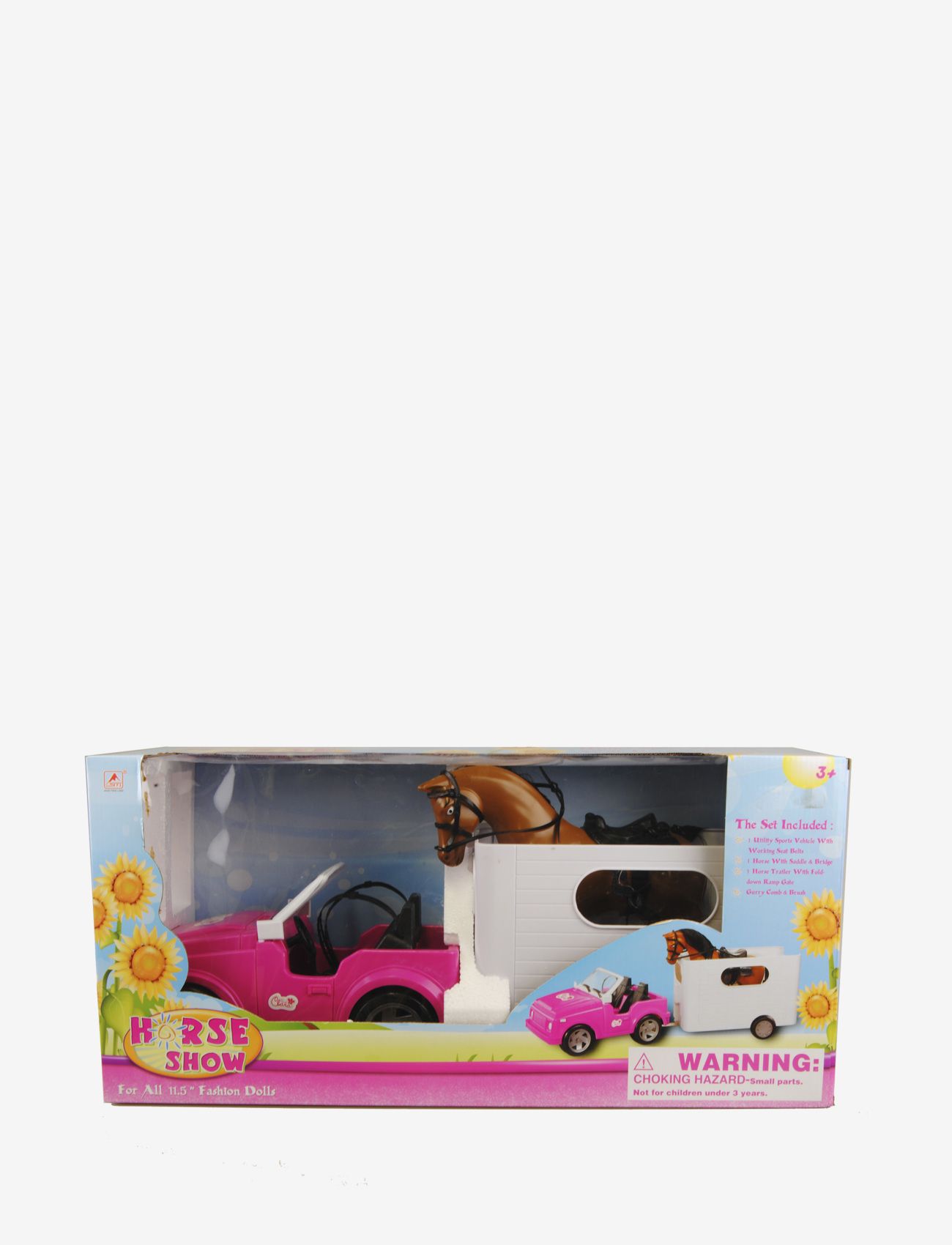 Suntoy - HÄSTTRANSPORT JEEP 61 CM - dukker - pink, white, brown - 0