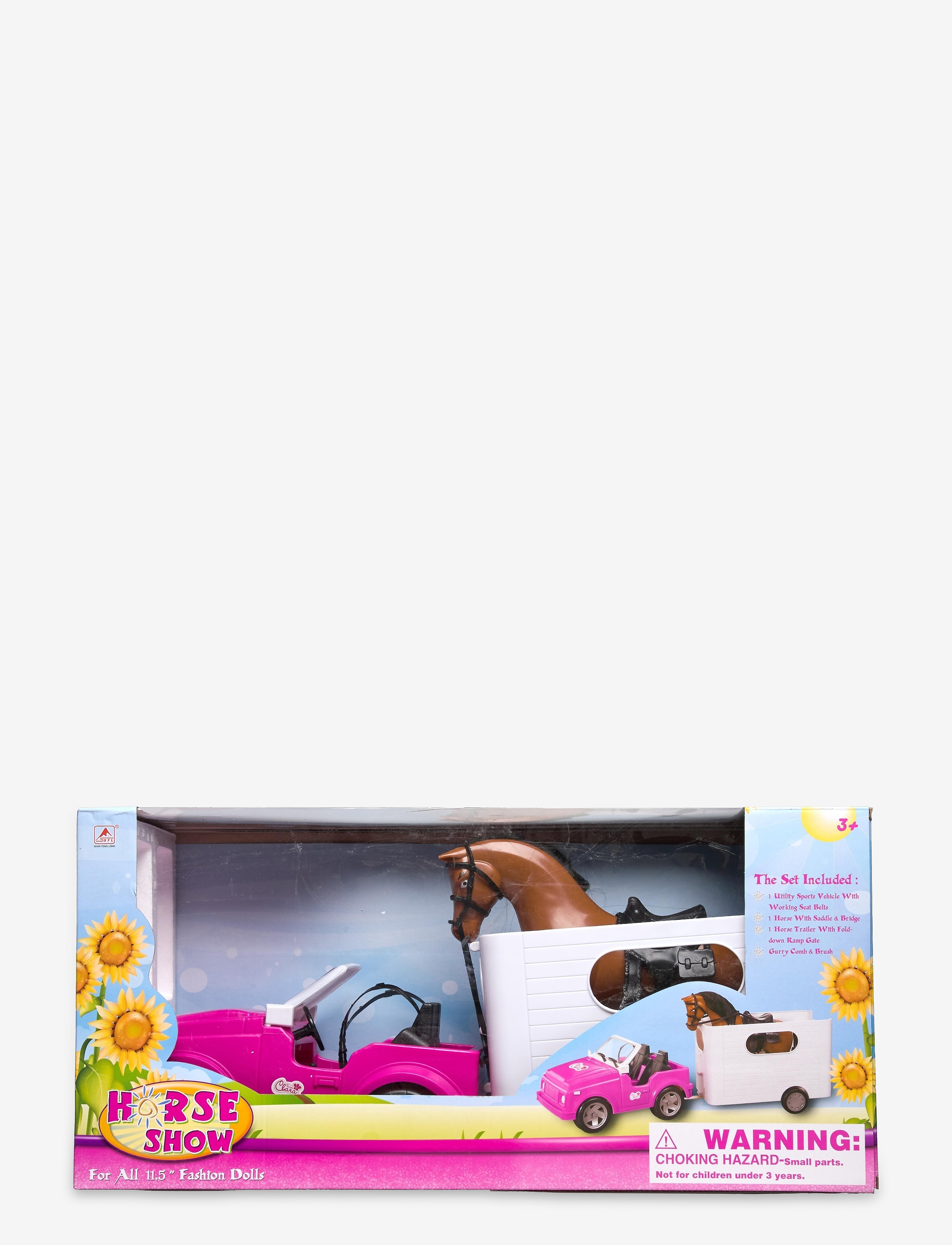 Suntoy HÄSTTRANSPORT JEEP 61 CM - Julklappar till barn - PINK, WHITE, BROWN / multi