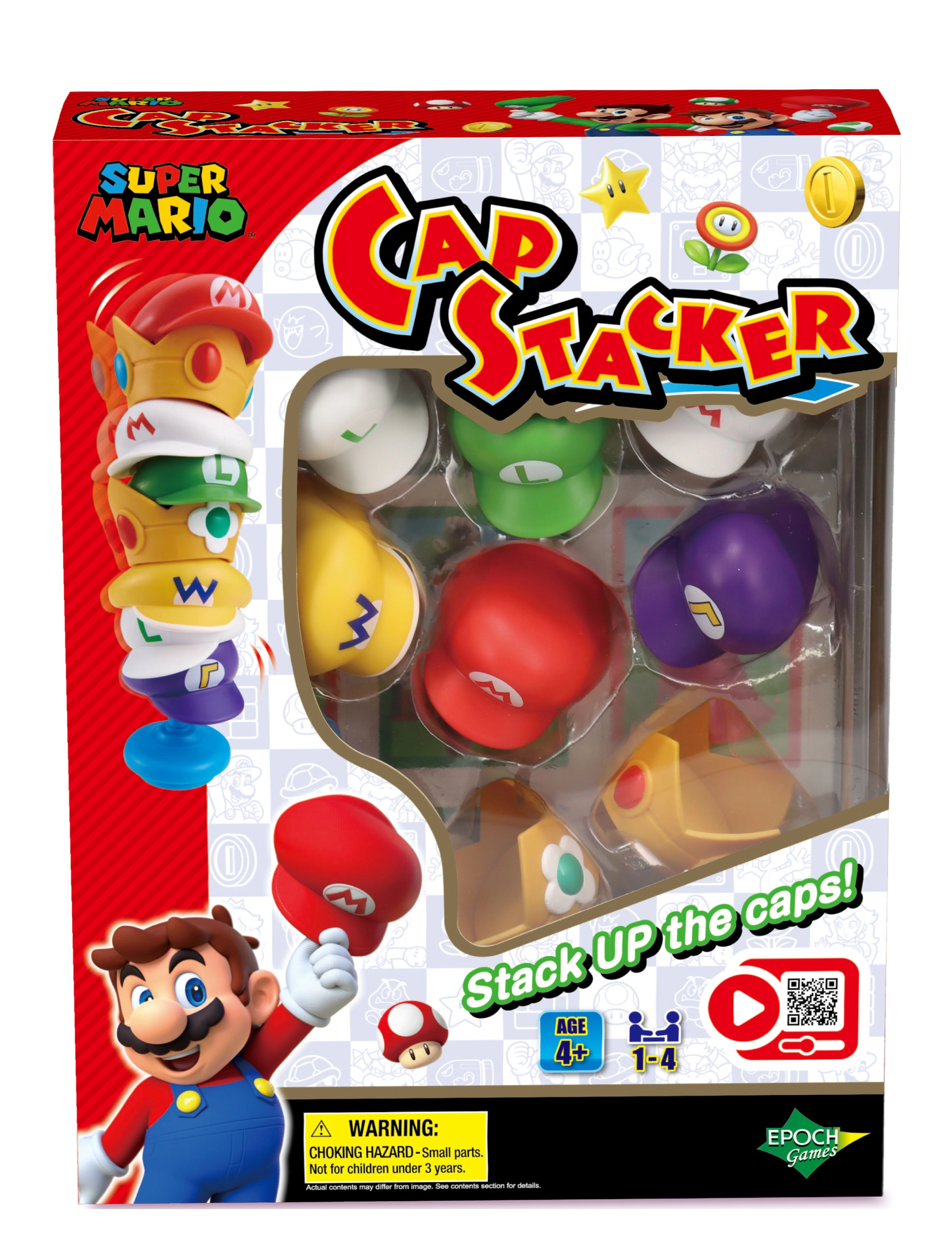 Epoch Games Super Mario Cap Stacker, Børn, Card Spil, Multi/mønstret, Str: ONE SIZE