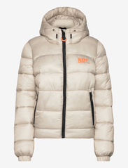 Superdry Sport - SPORTS PUFFER BOMBER JACKET - pūkinės ir paminkštintosios striukės - pelican beige - 0