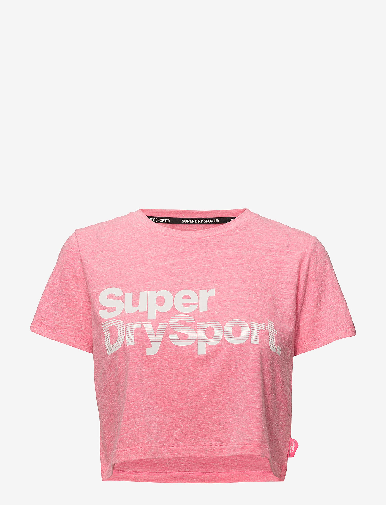 Superdry Sport - SD SPORT ESSENTIALS CROP TEE - pop pink marl - 0