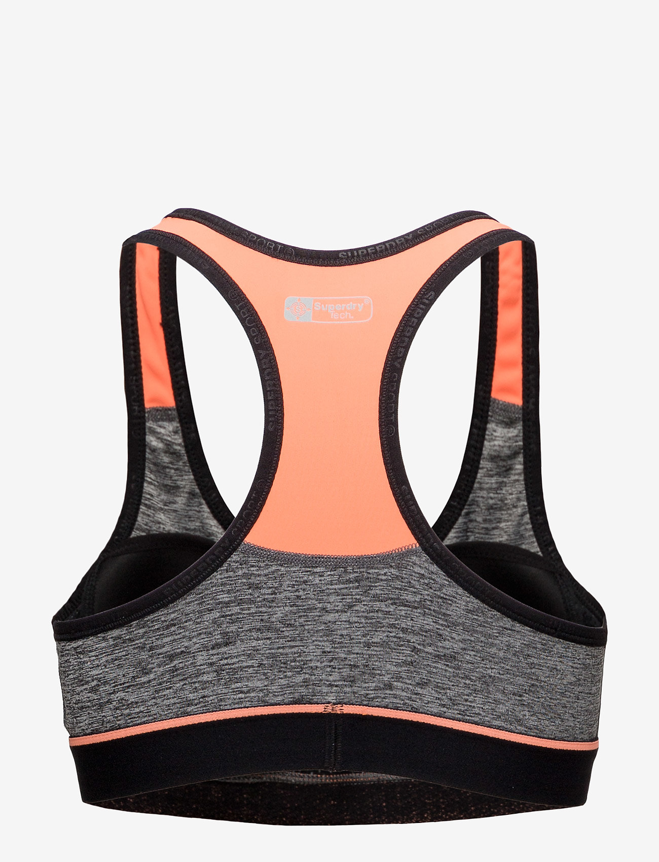 Superdry Sport - SUPERDRY SPORT ESSENTIALS BRA - speckle charcoal/pop orange - 1