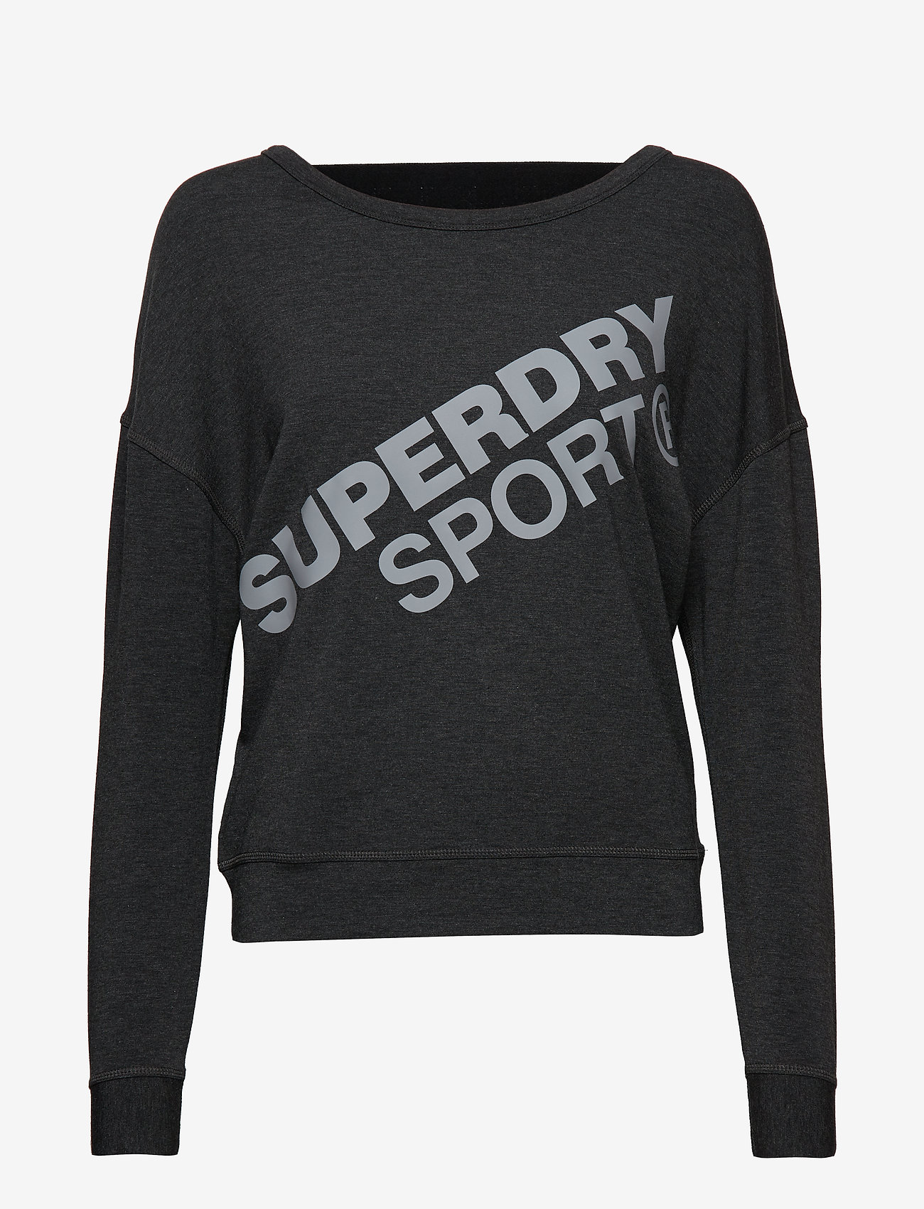 Superdry Sport - ACTIVE GRAPHIC CREW NECK - black marl - 0