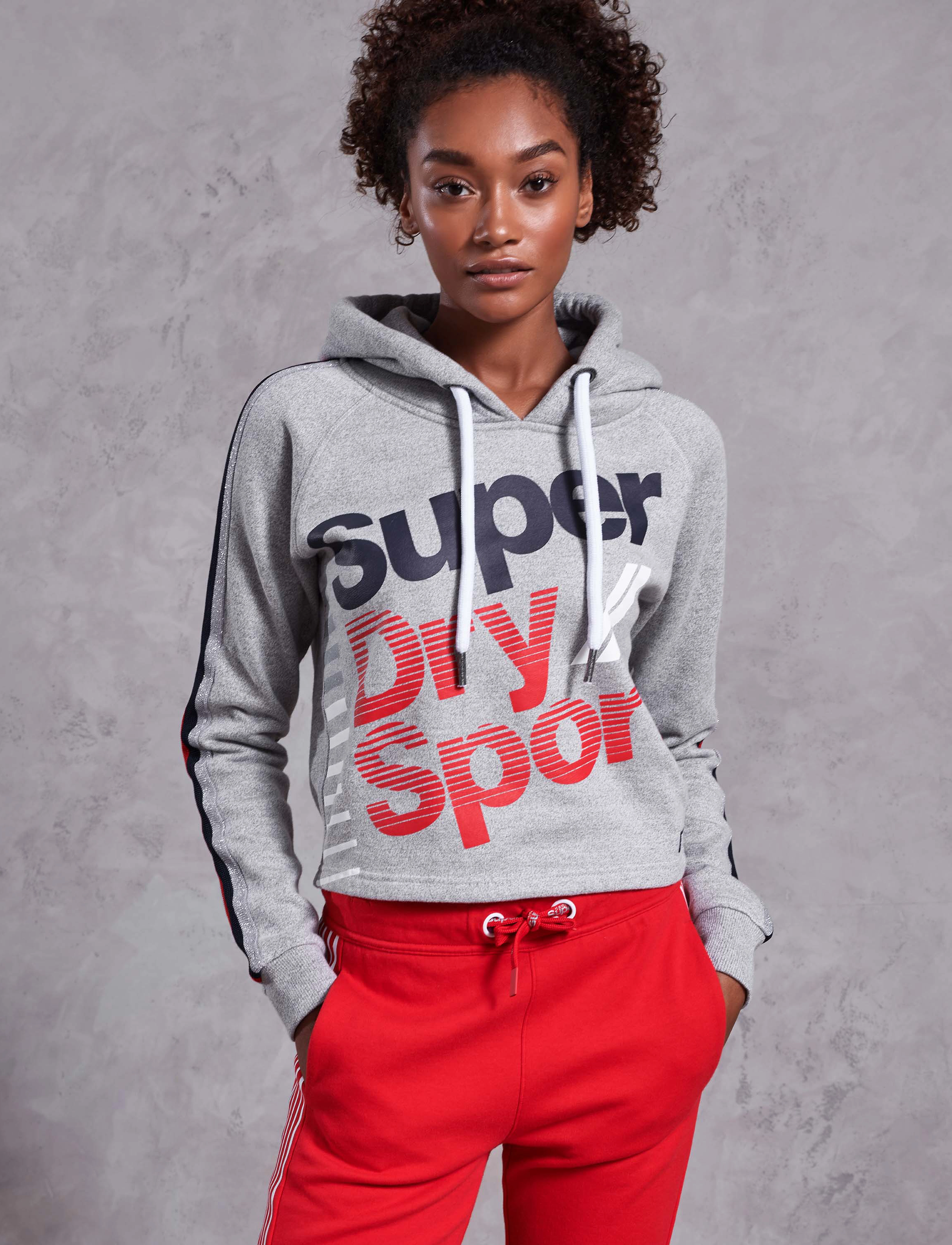 Superdry Sport - DIAGONAL SPEED SPORT HOOD - grey grit - 3