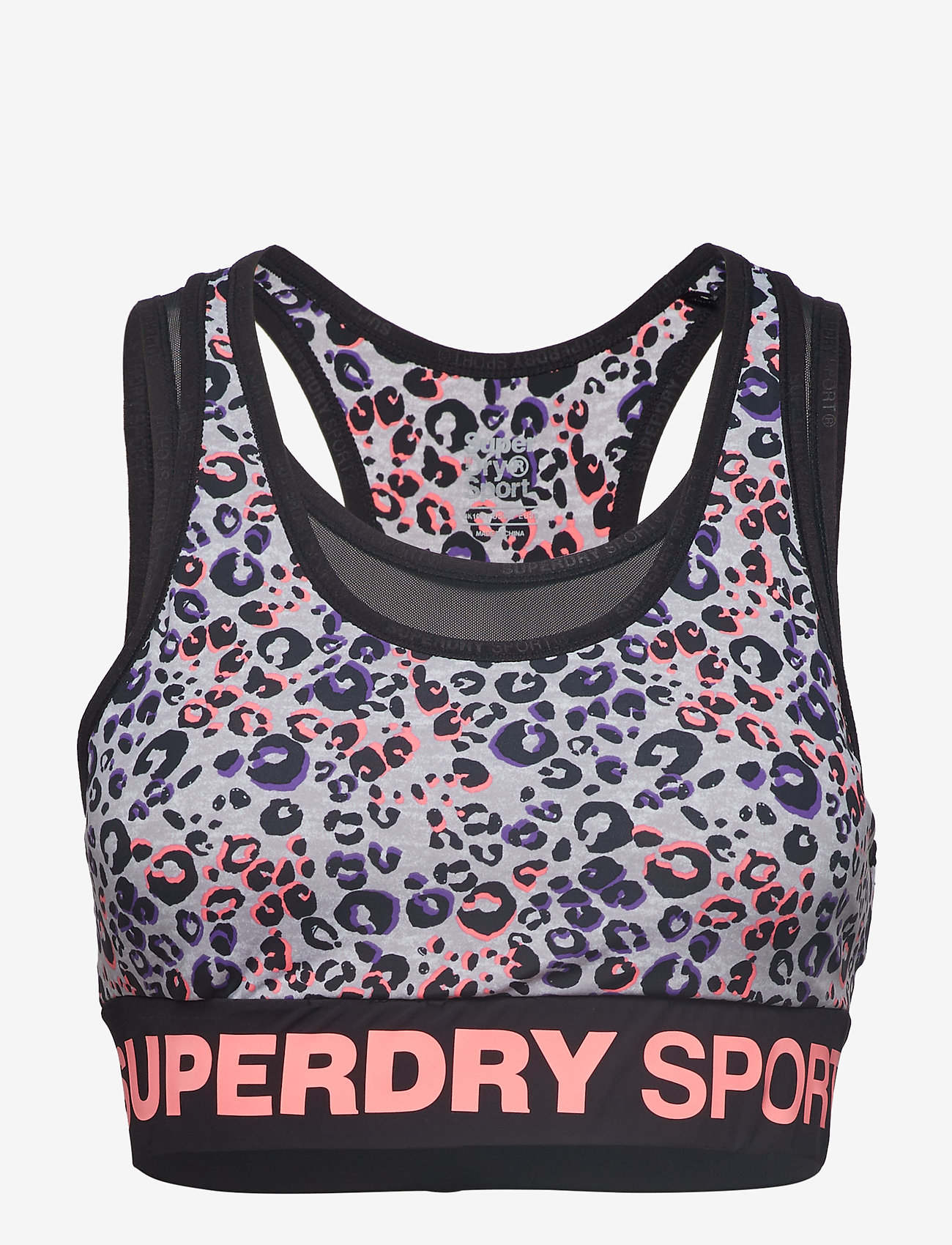 Superdry Sport - ACTIVE LAYER BRA - lola leopard coral print - 0