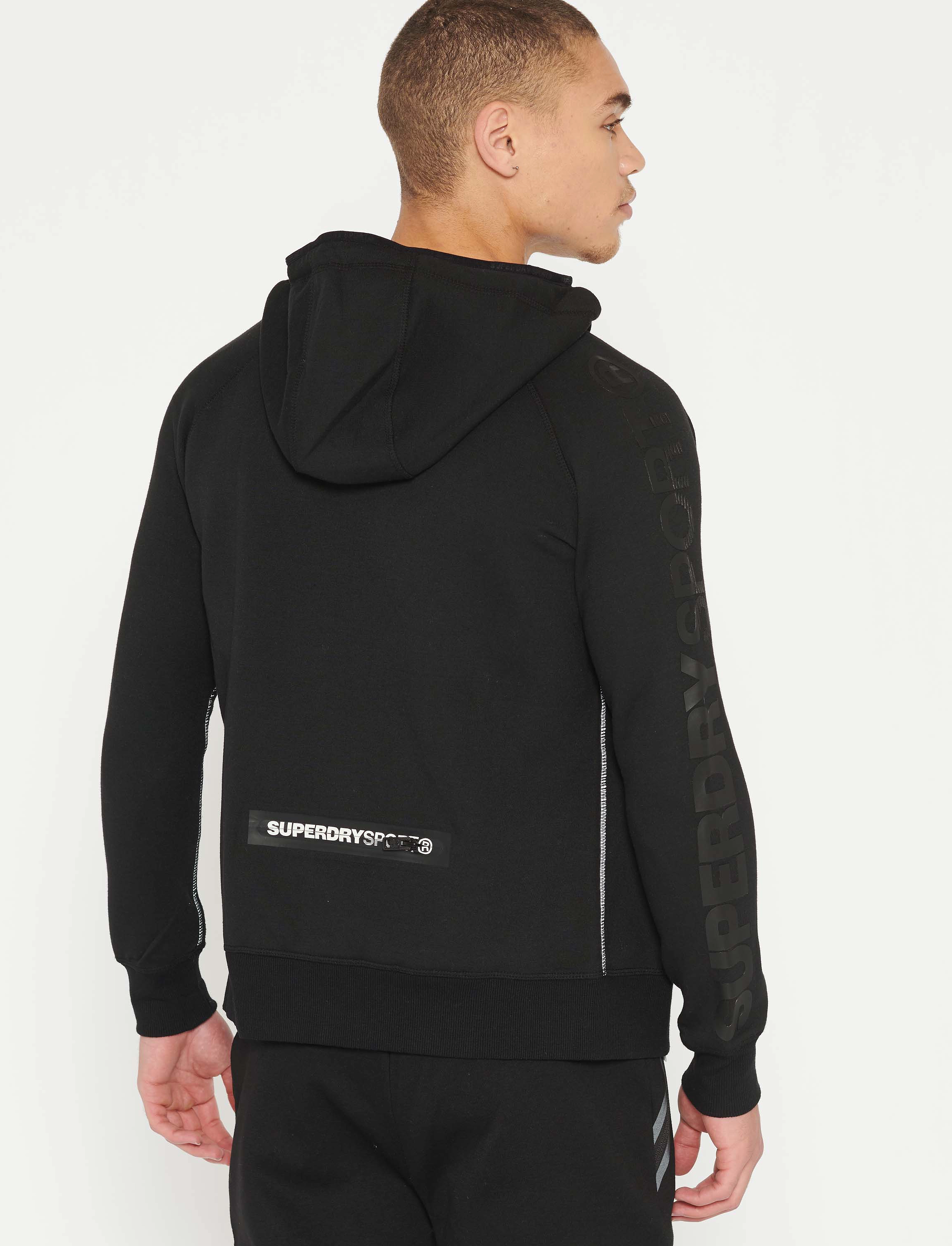 Superdry Sport - GYM TECH ZIPHOOD - black/ash granite - 4