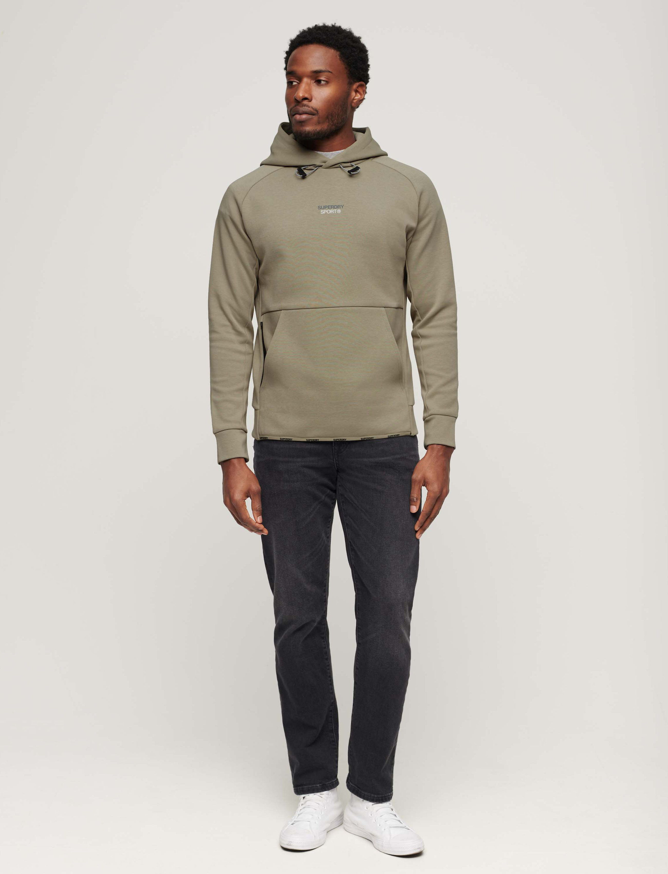 Superdry Sport - SPORT TECH LOGO LOOSE HOOD - seagrass green - 4