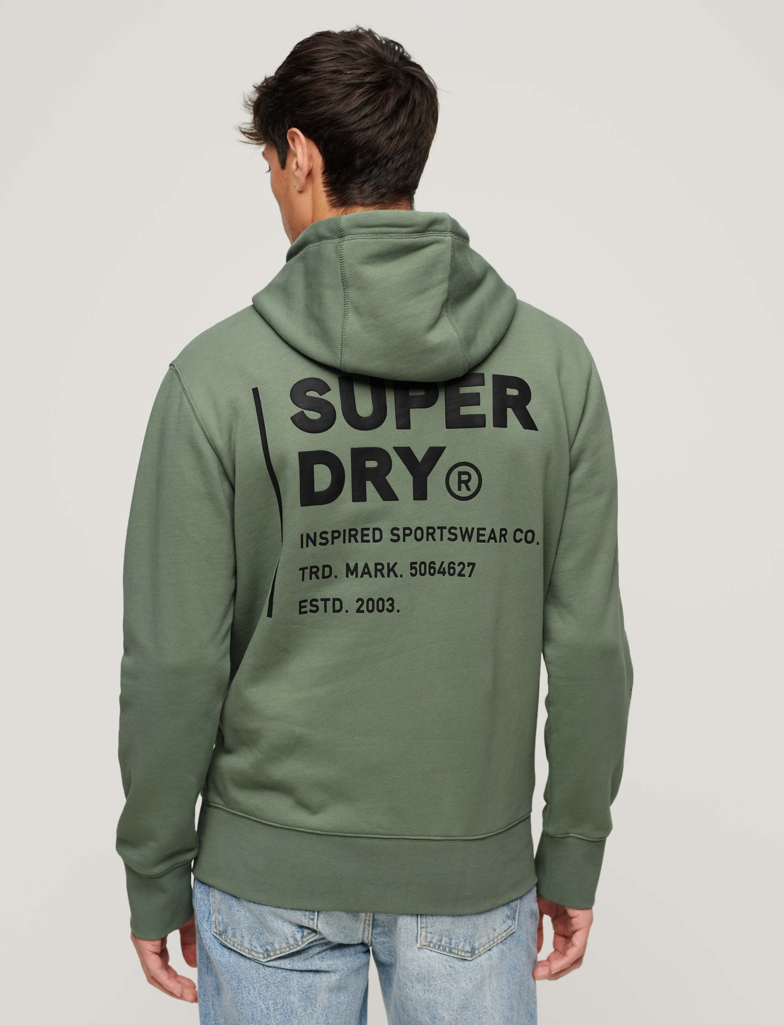 Superdry Sport - UTILITY SPORT LOGO LOOSE HOOD - laurel khaki - 3