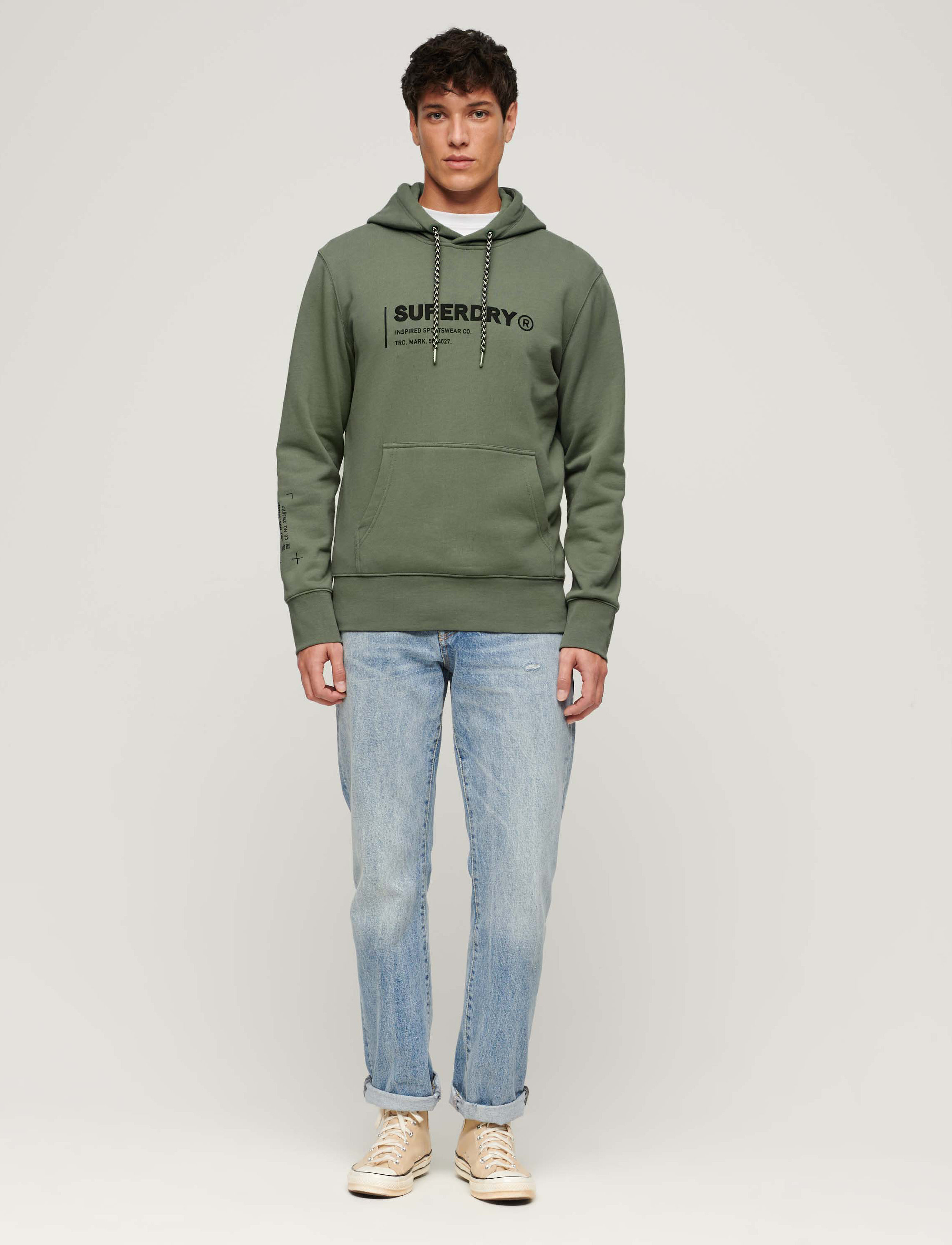 Superdry Sport - UTILITY SPORT LOGO LOOSE HOOD - laurel khaki - 4