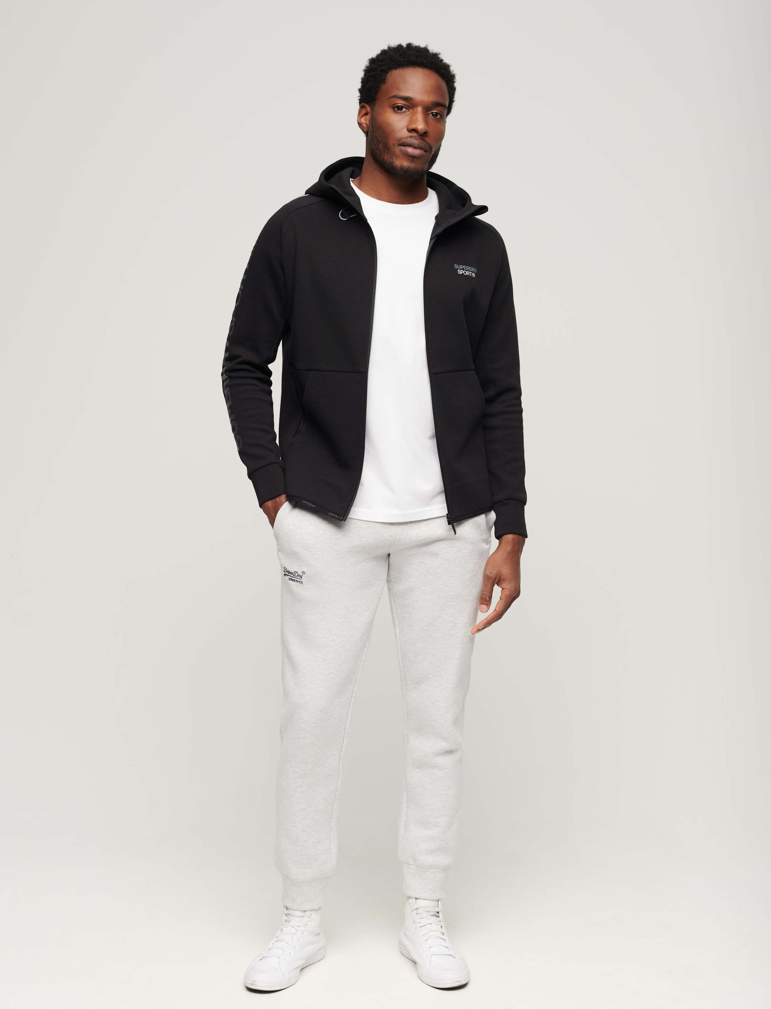 Superdry Sport - SPORT TECH LOGO LOOSE ZIP HOOD - black - 5