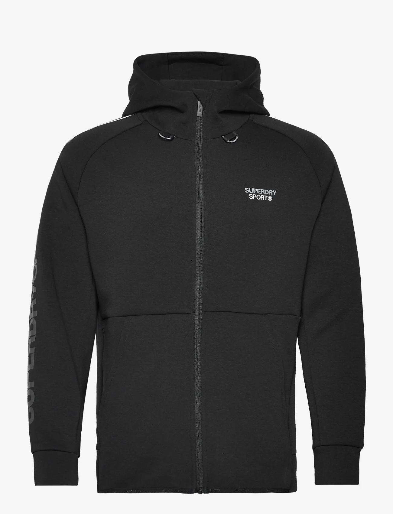 Superdry Sport - SPORT TECH LOGO LOOSE ZIP HOOD - džemperi ar kapuci - black - 0