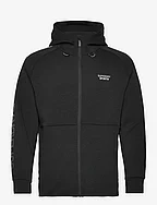 SPORT TECH LOGO LOOSE ZIP HOOD - BLACK