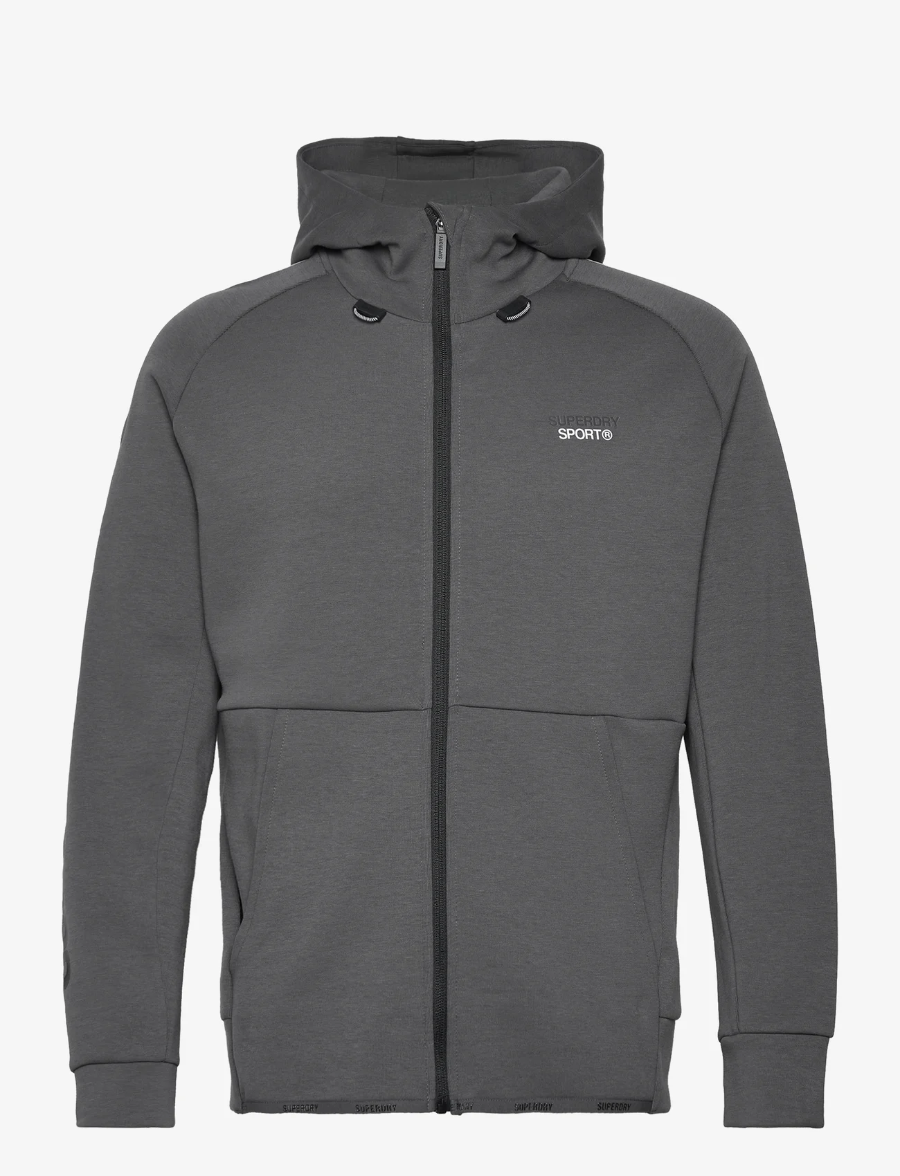 Superdry Sport - SPORT TECH LOGO LOOSE ZIP HOOD - džemperi ar kapuci - dark slate grey - 0