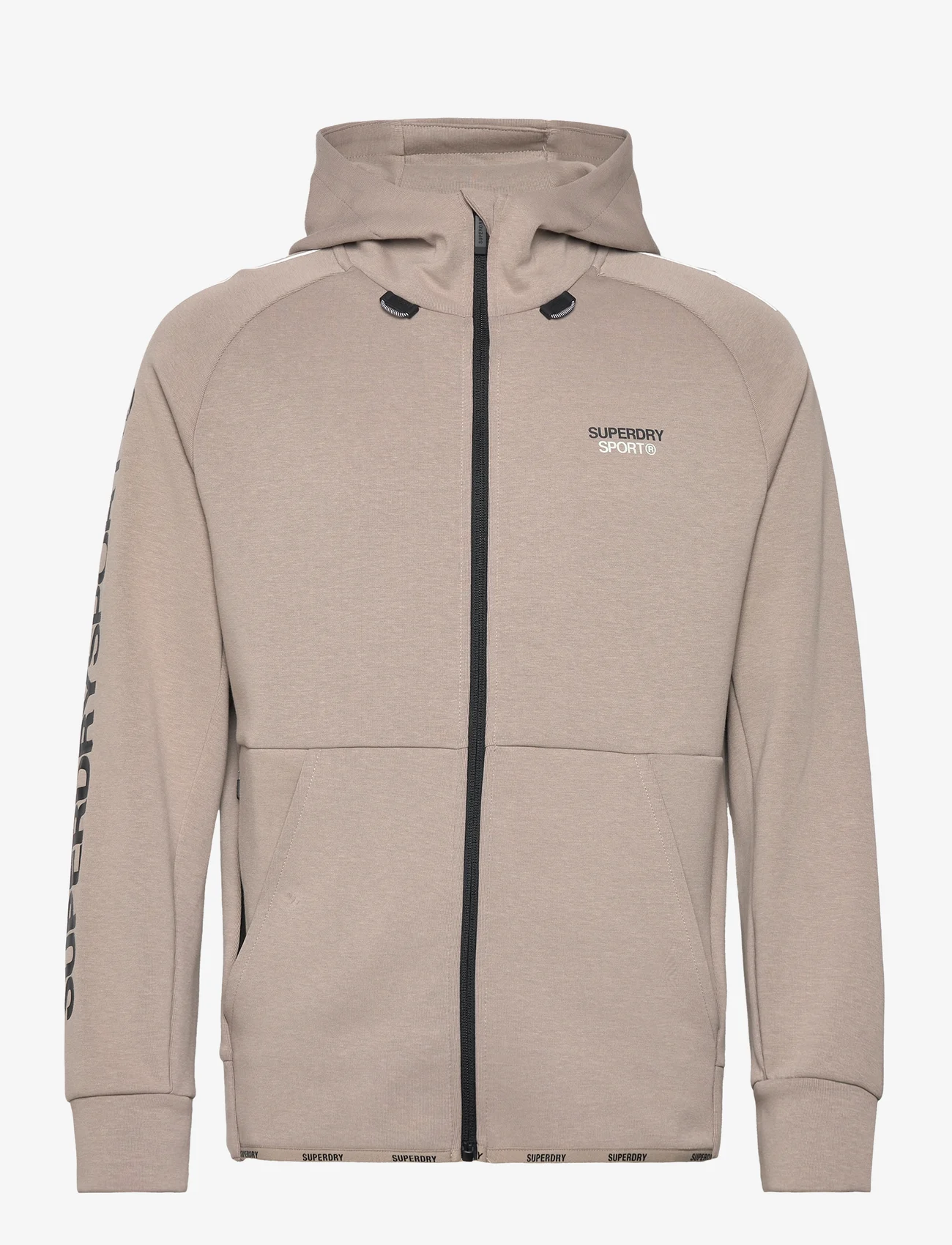 Superdry Sport - SPORT TECH LOGO LOOSE ZIP HOOD - huvtröjor - deep beige - 0