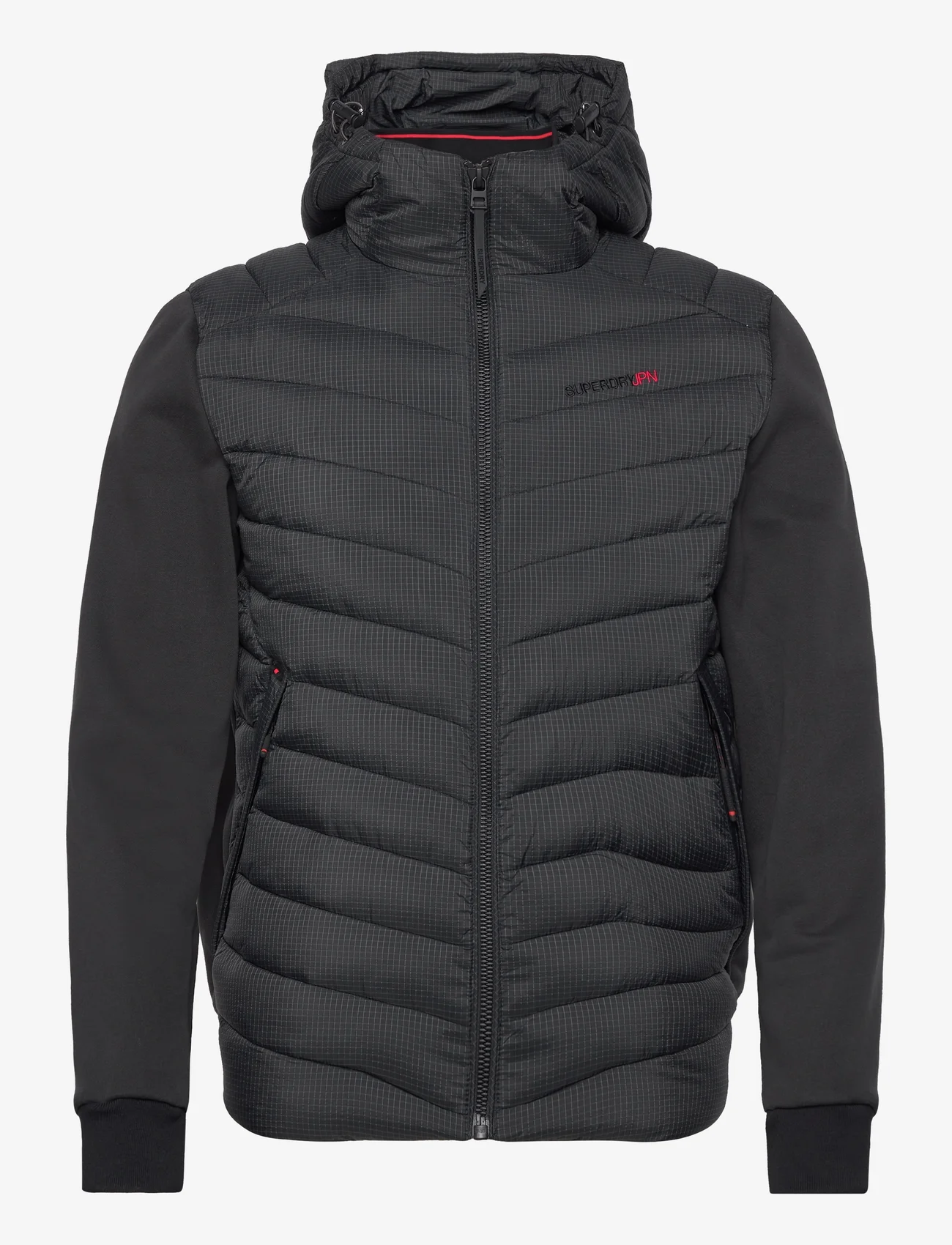Superdry Sport - HOODED STORM HYBRID PADDED JKT - winter jackets - black - 0