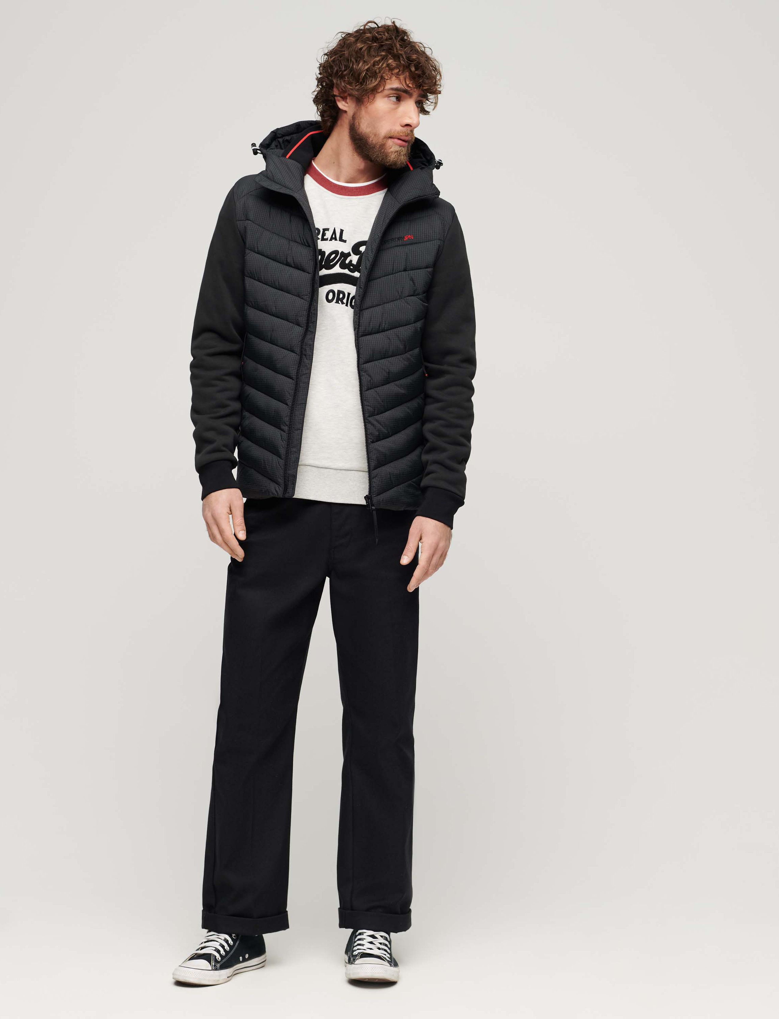 Superdry Sport - HOODED STORM HYBRID PADDED JKT - black - 3