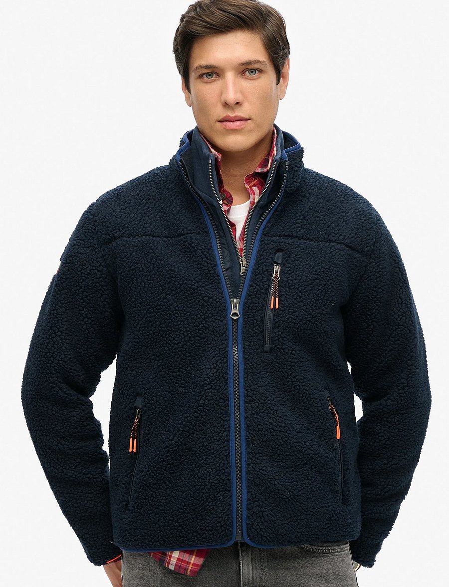 Superdry Sport - OUTDOOR FULL ZIP FLEECE - teddy-truien - eclipse navy - 5