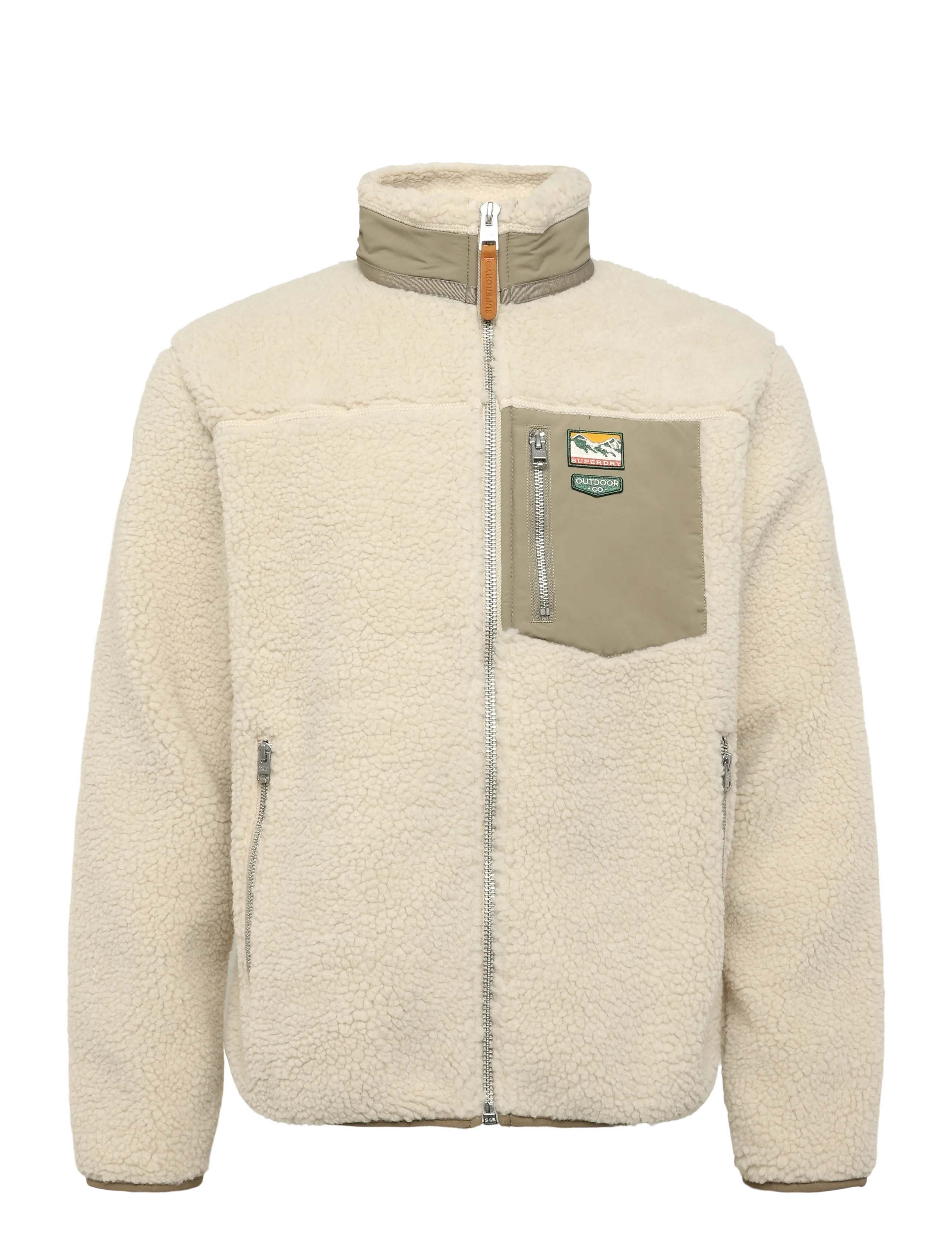 Superdry Sport MOUNTAIN FULL ZIP FLEECE - Riided - OVERCAST BEIGE/SILVER SAGE / beige