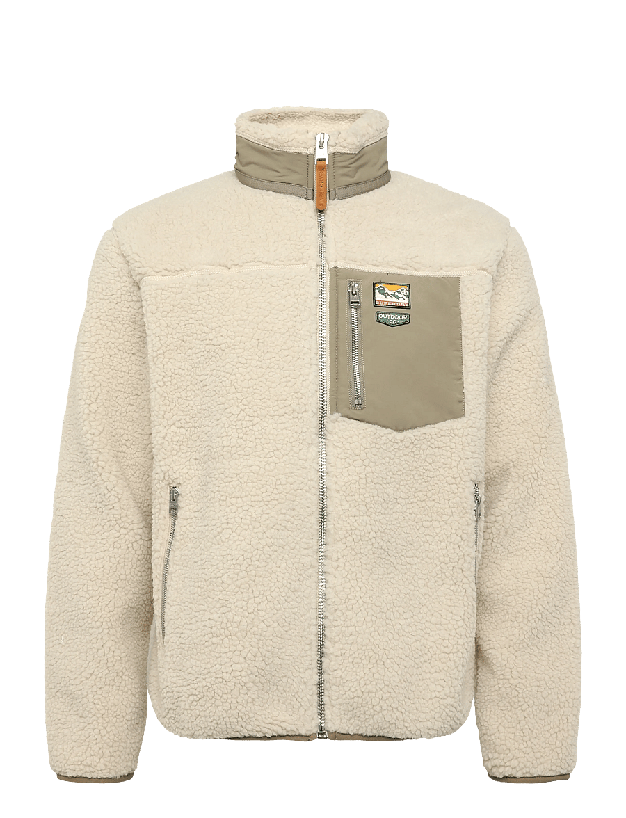 Superdry Sport - MOUNTAIN FULL ZIP FLEECE - kampsunid ja vahekihid - overcast beige/silver sage - 0