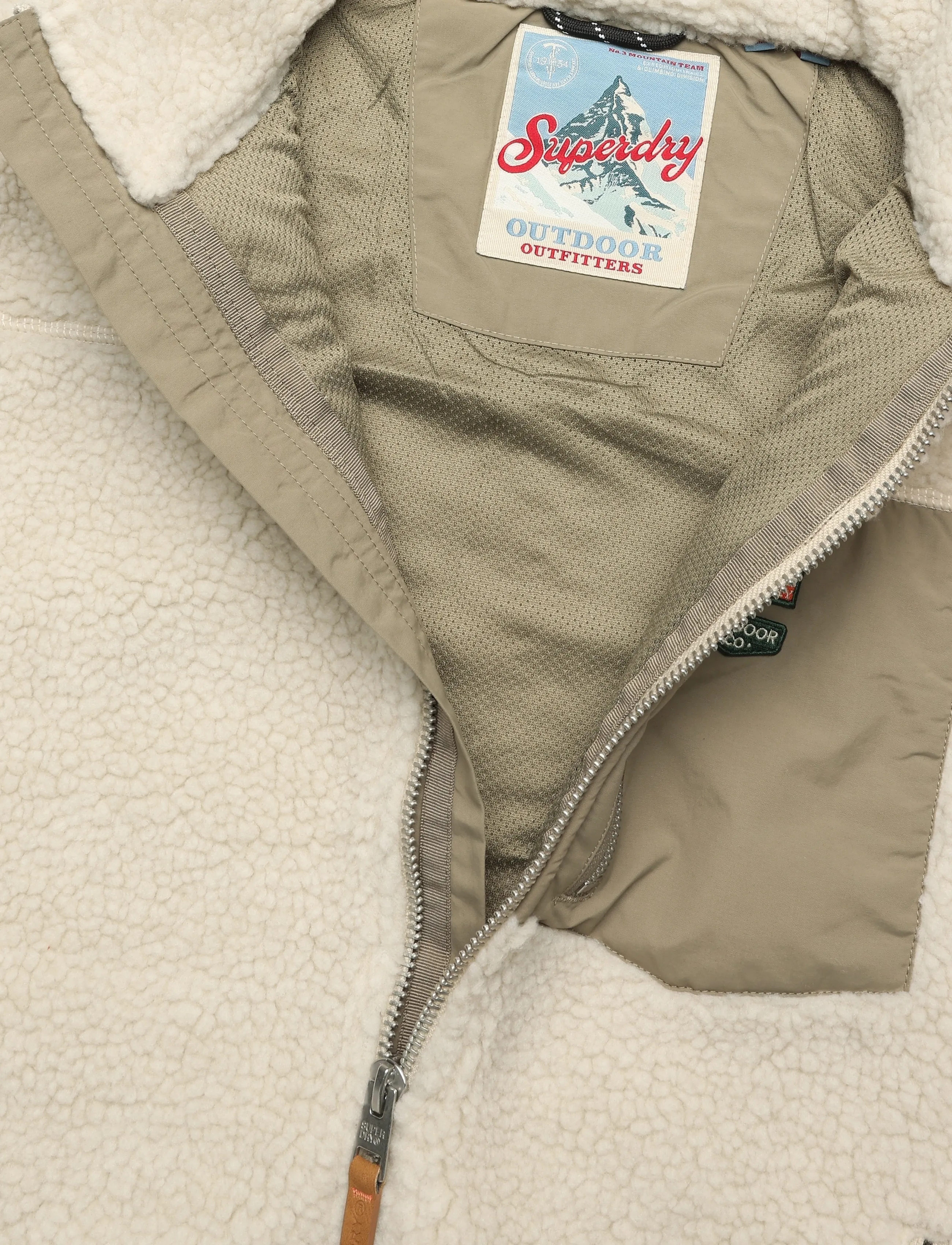 Superdry Sport - MOUNTAIN FULL ZIP FLEECE - kampsunid ja vahekihid - overcast beige/silver sage - 5