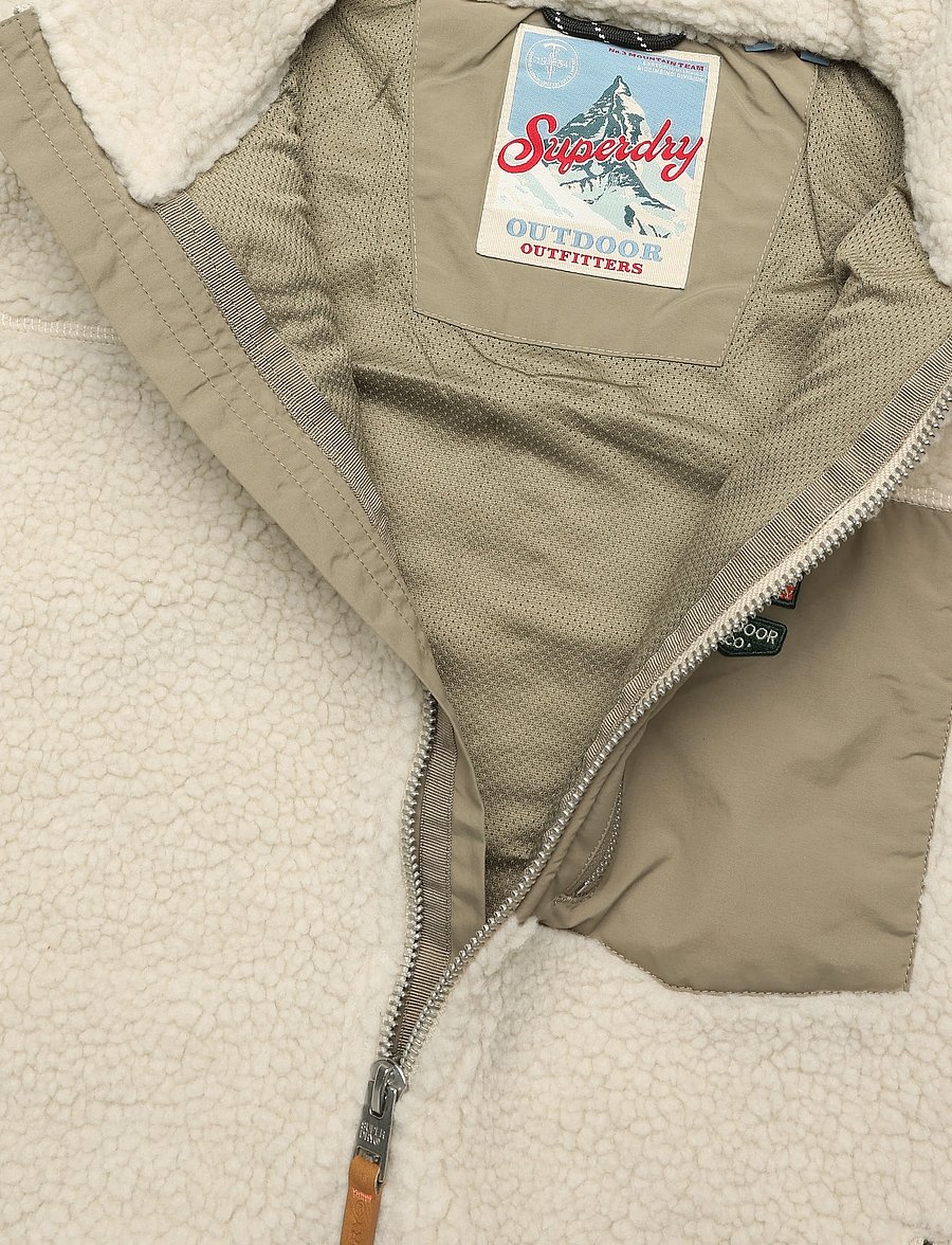 Superdry Sport - MOUNTAIN FULL ZIP FLEECE - kampsunid ja vahekihid - overcast beige/silver sage - 5