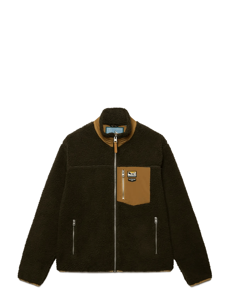 Superdry Sport - MOUNTAIN FULL ZIP FLEECE - surplus goods olive/deep brown - 1