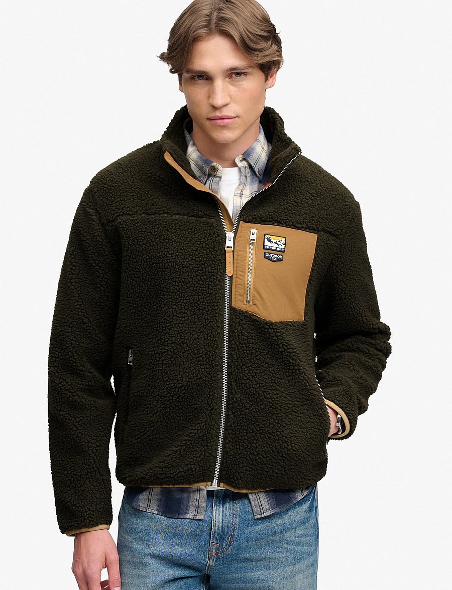 Superdry Sport - MOUNTAIN FULL ZIP FLEECE - surplus goods olive/deep brown - 3