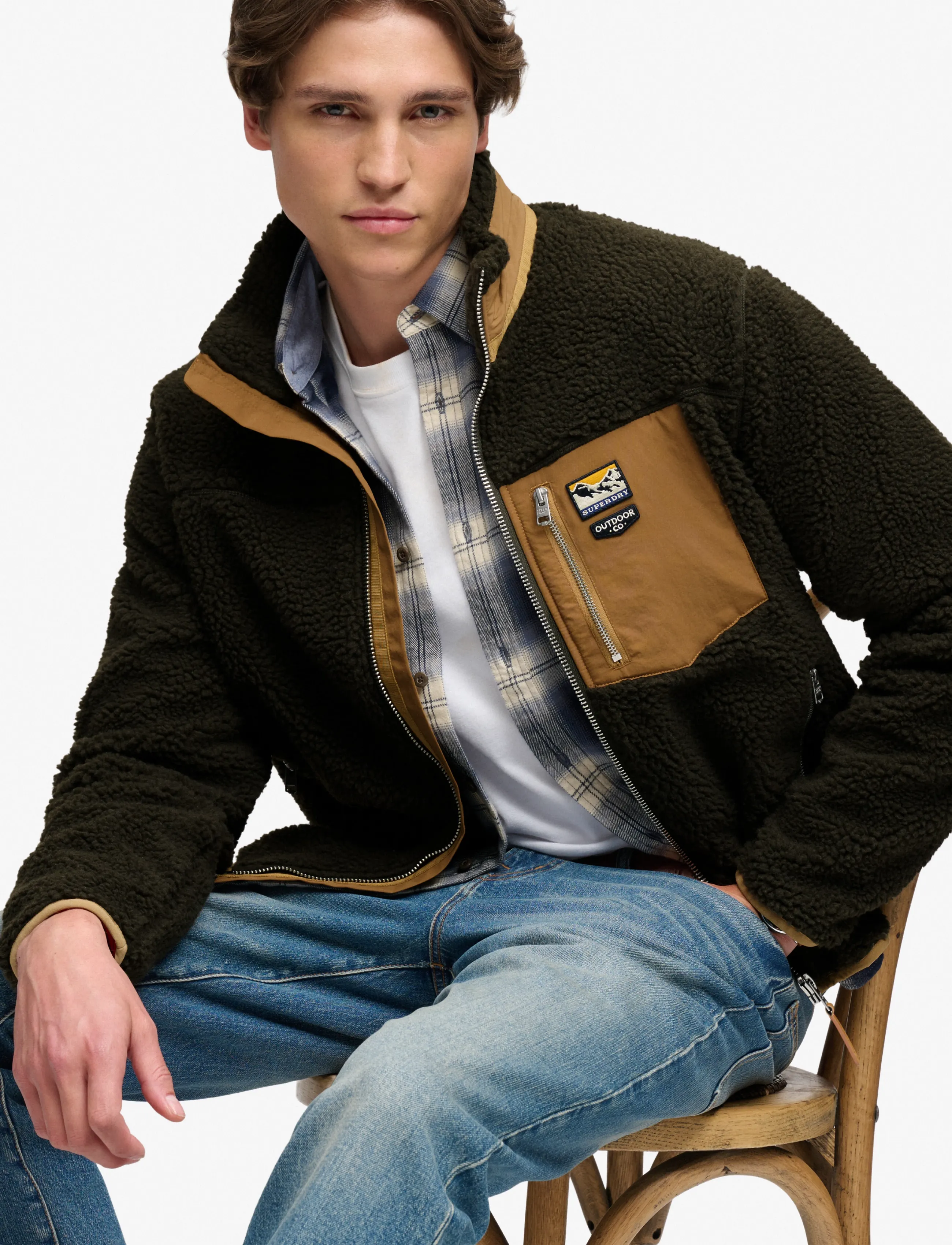 Superdry Sport - MOUNTAIN FULL ZIP FLEECE - surplus goods olive/deep brown - 4