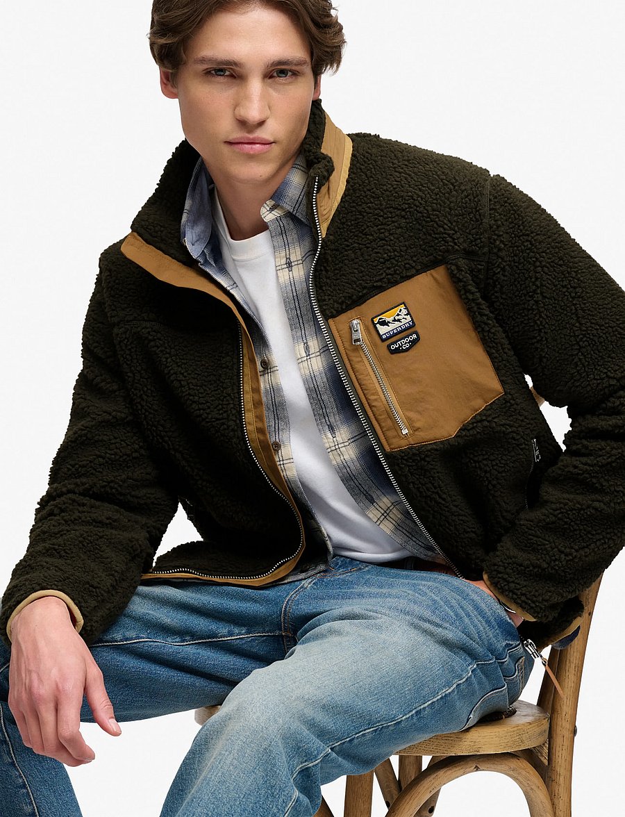 Superdry Sport - MOUNTAIN FULL ZIP FLEECE - surplus goods olive/deep brown - 4