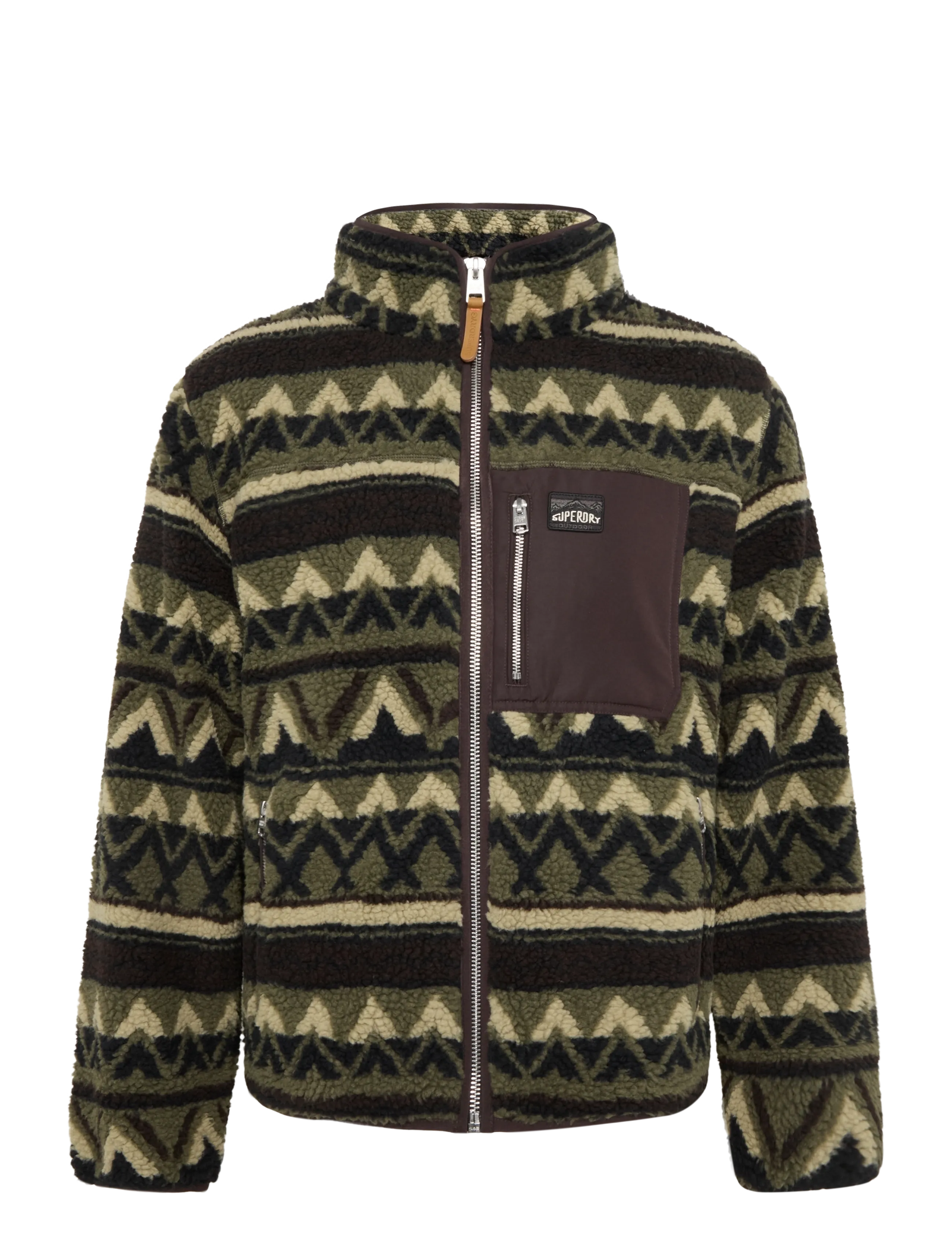 Superdry Sport ABSTRACT FLEECE ZIP THROUGH - Midlayer-jakker - SNOW PEAK GREEN / green