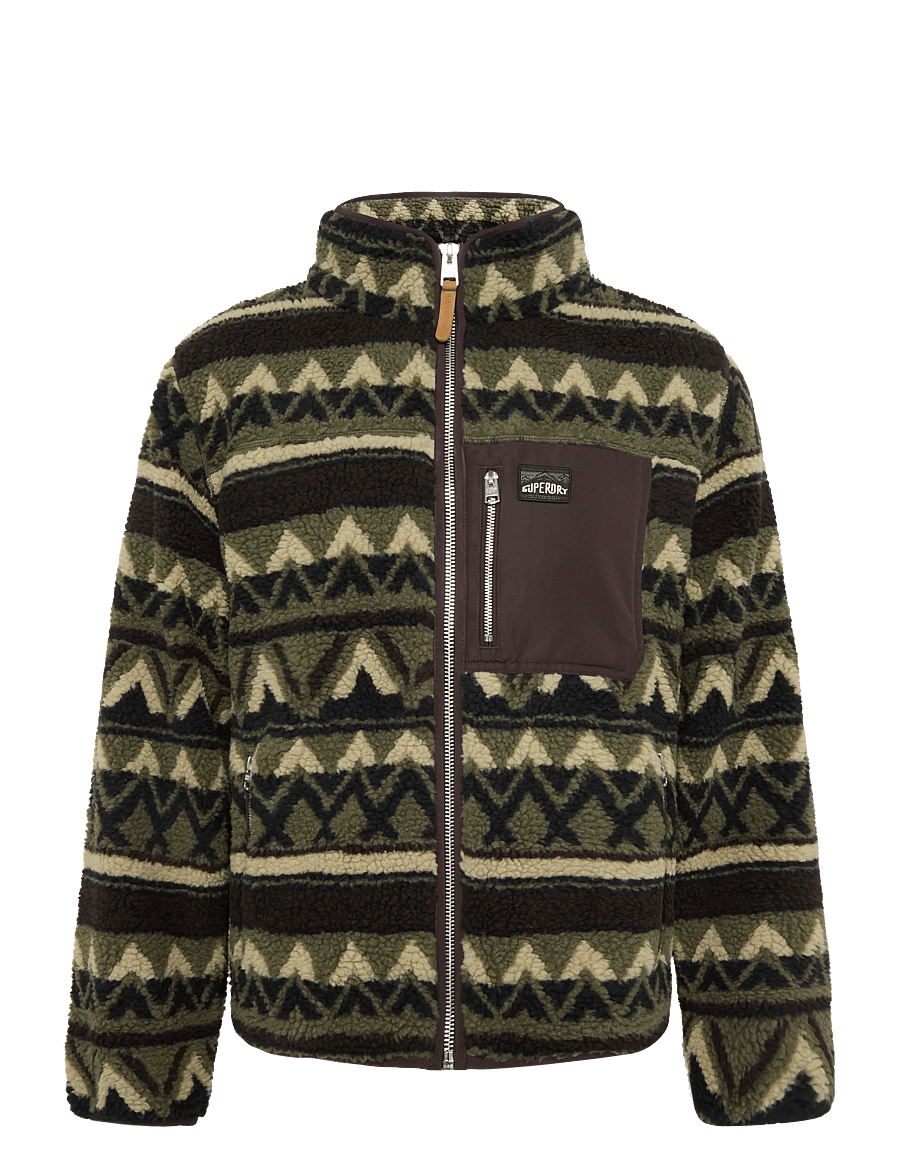 Superdry Sport - ABSTRACT FLEECE ZIP THROUGH - fleece-pullover - snow peak green - 1
