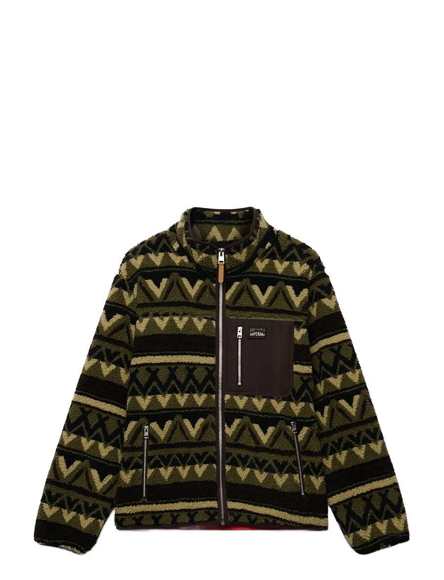 Superdry Sport - ABSTRACT FLEECE ZIP THROUGH - fleece-pullover - snow peak green - 1