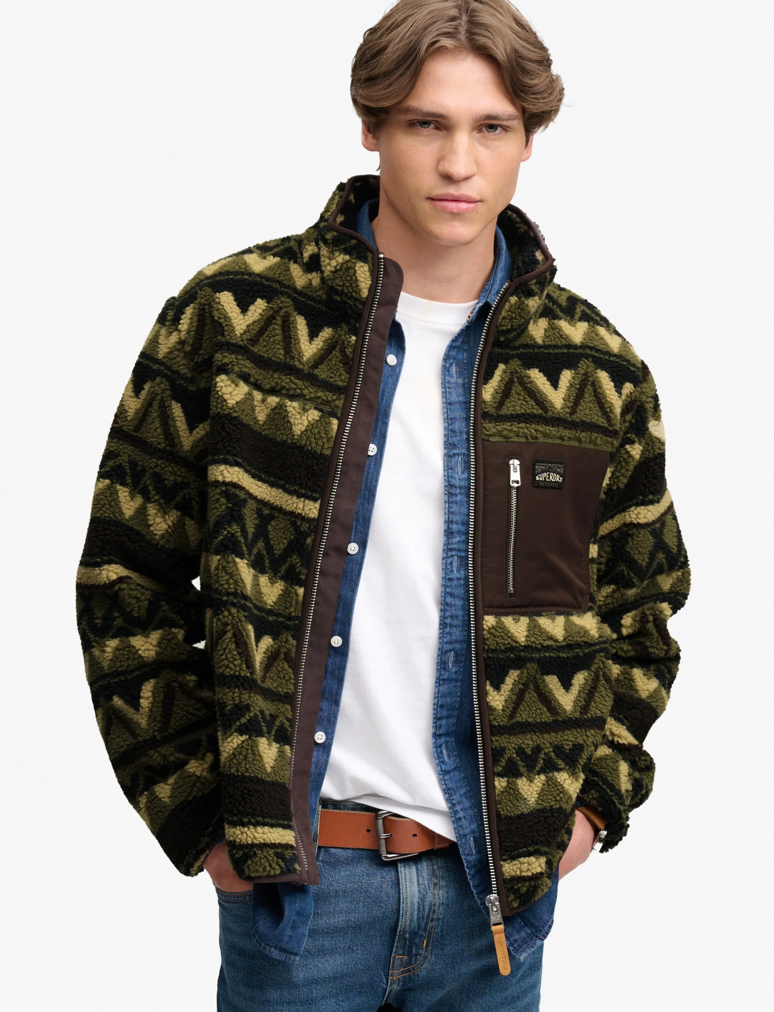 Superdry Sport Abstract Fleece Zip Through tröjor herr – bild 8