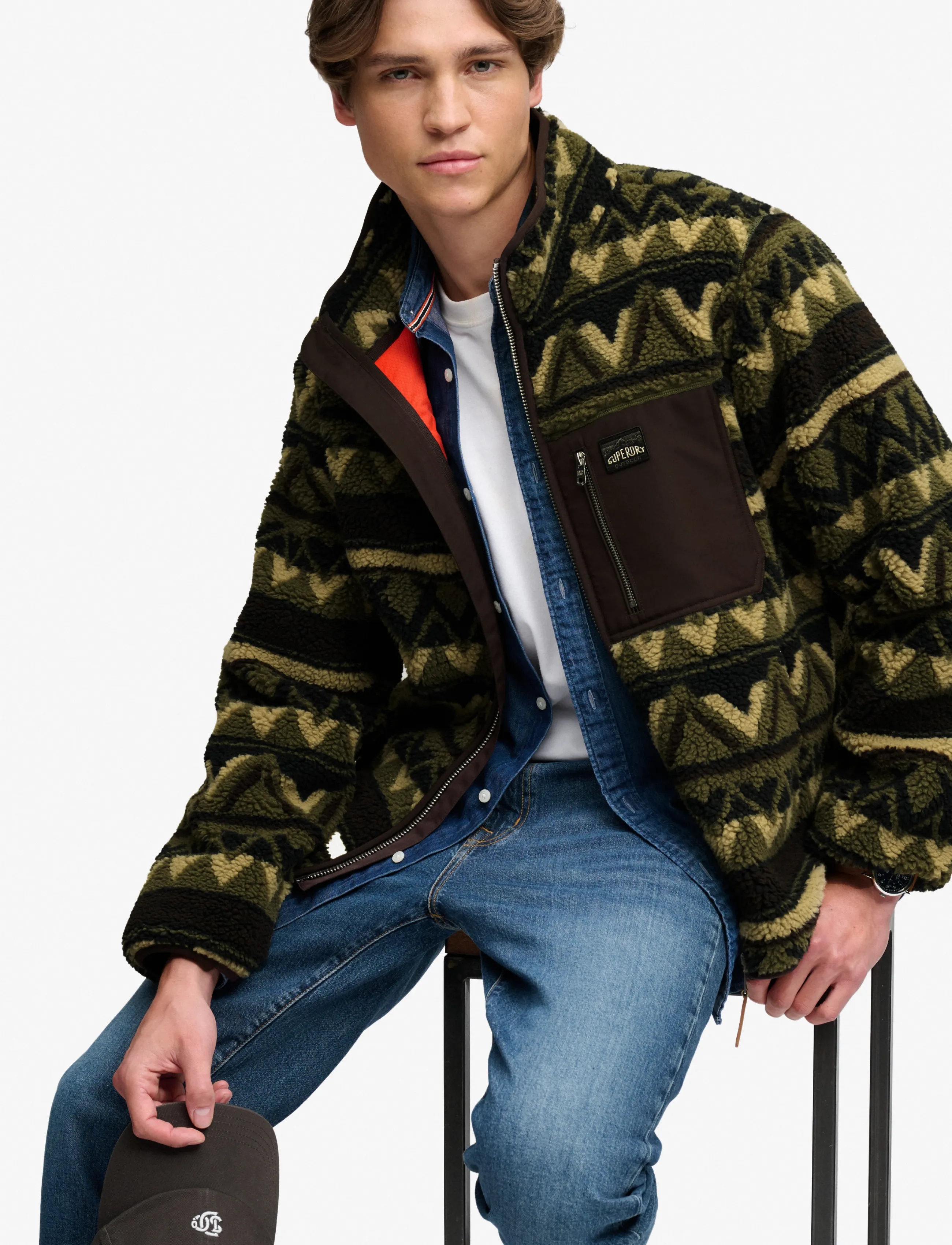 Superdry Sport - ABSTRACT FLEECE ZIP THROUGH - fleece-pullover - snow peak green - 4