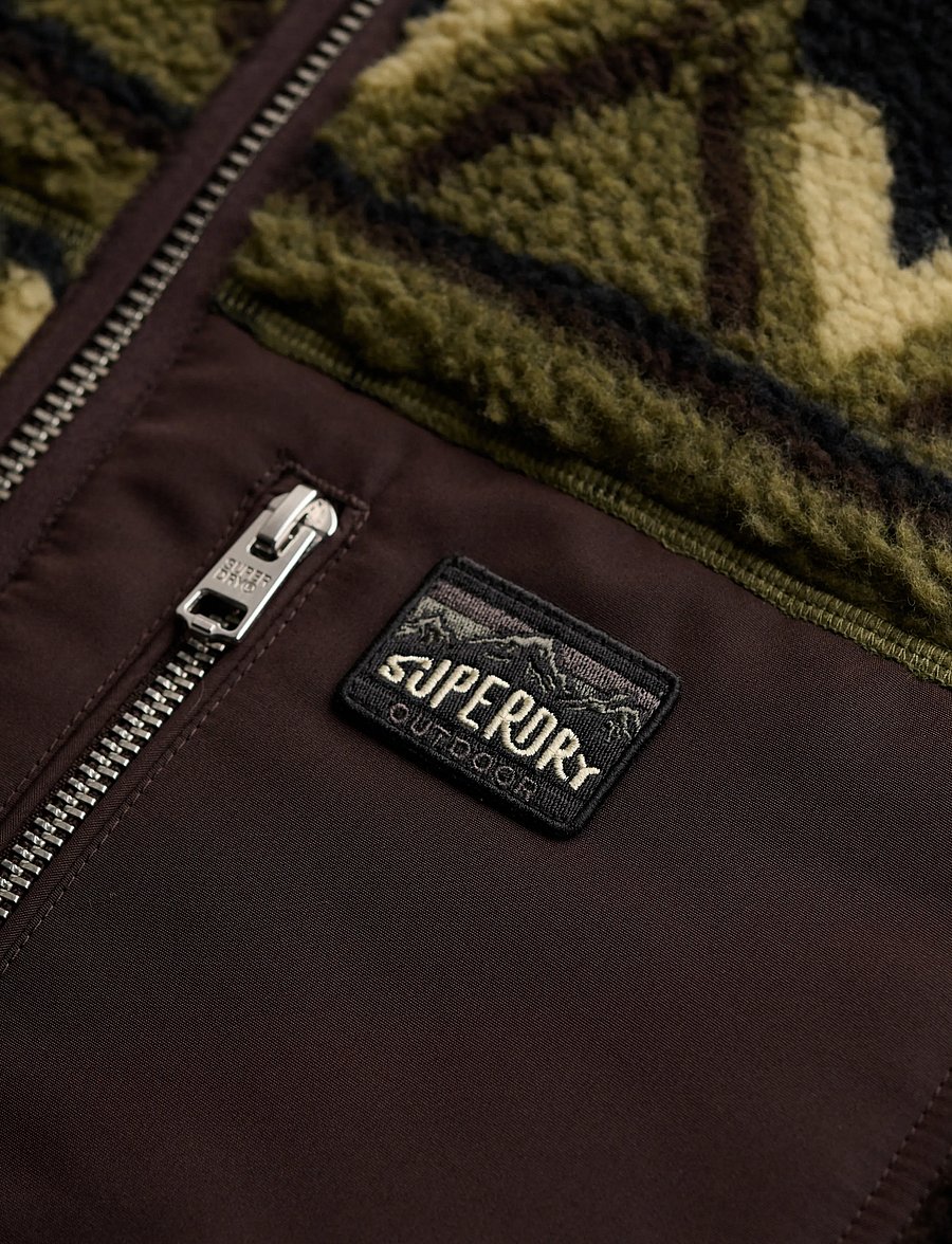 Superdry Sport - ABSTRACT FLEECE ZIP THROUGH - fleece-pullover - snow peak green - 5